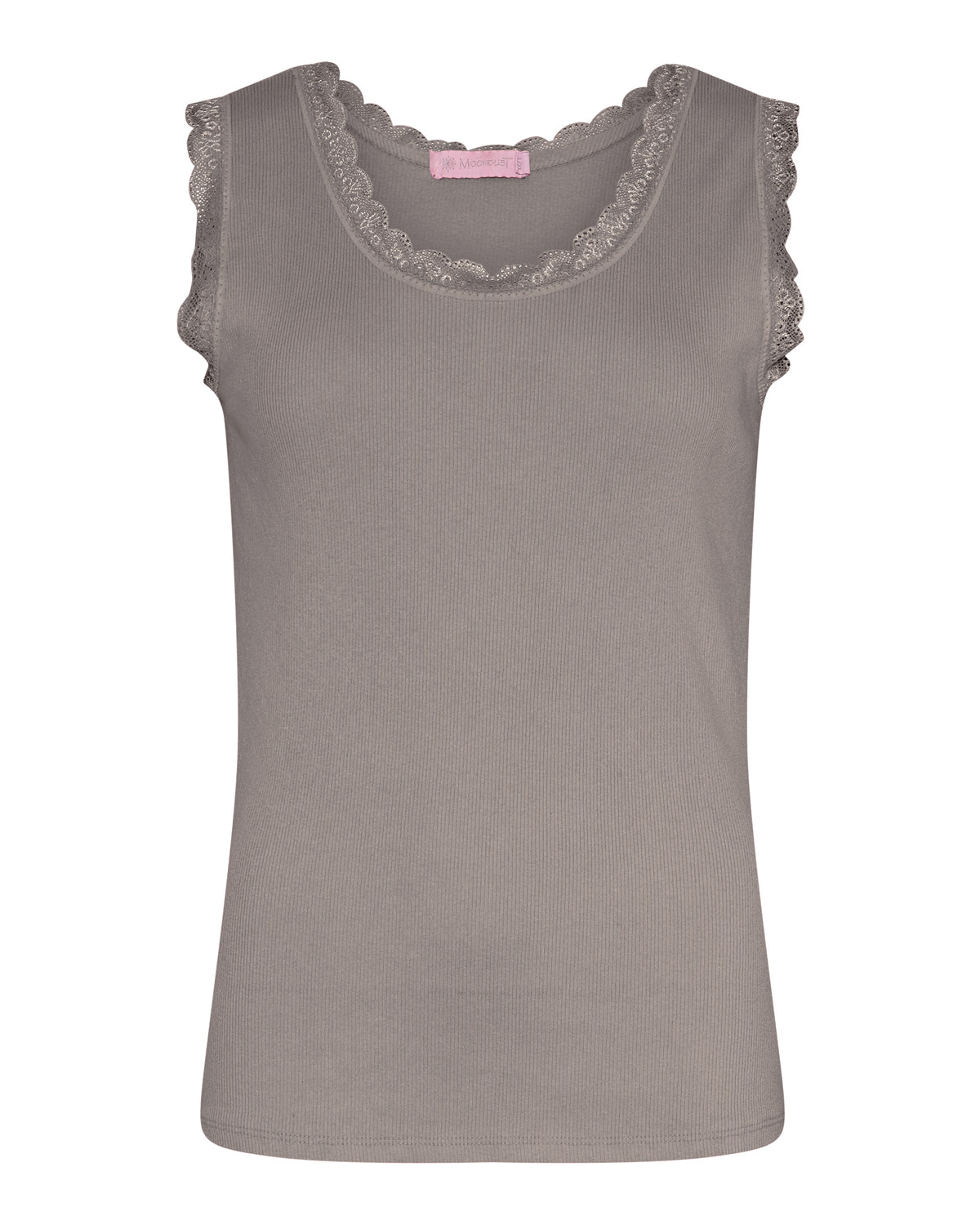 MOONDUST Moondust Lace Rib Top | Ribbed Tank Top with Lace TOP/T-SHIRT