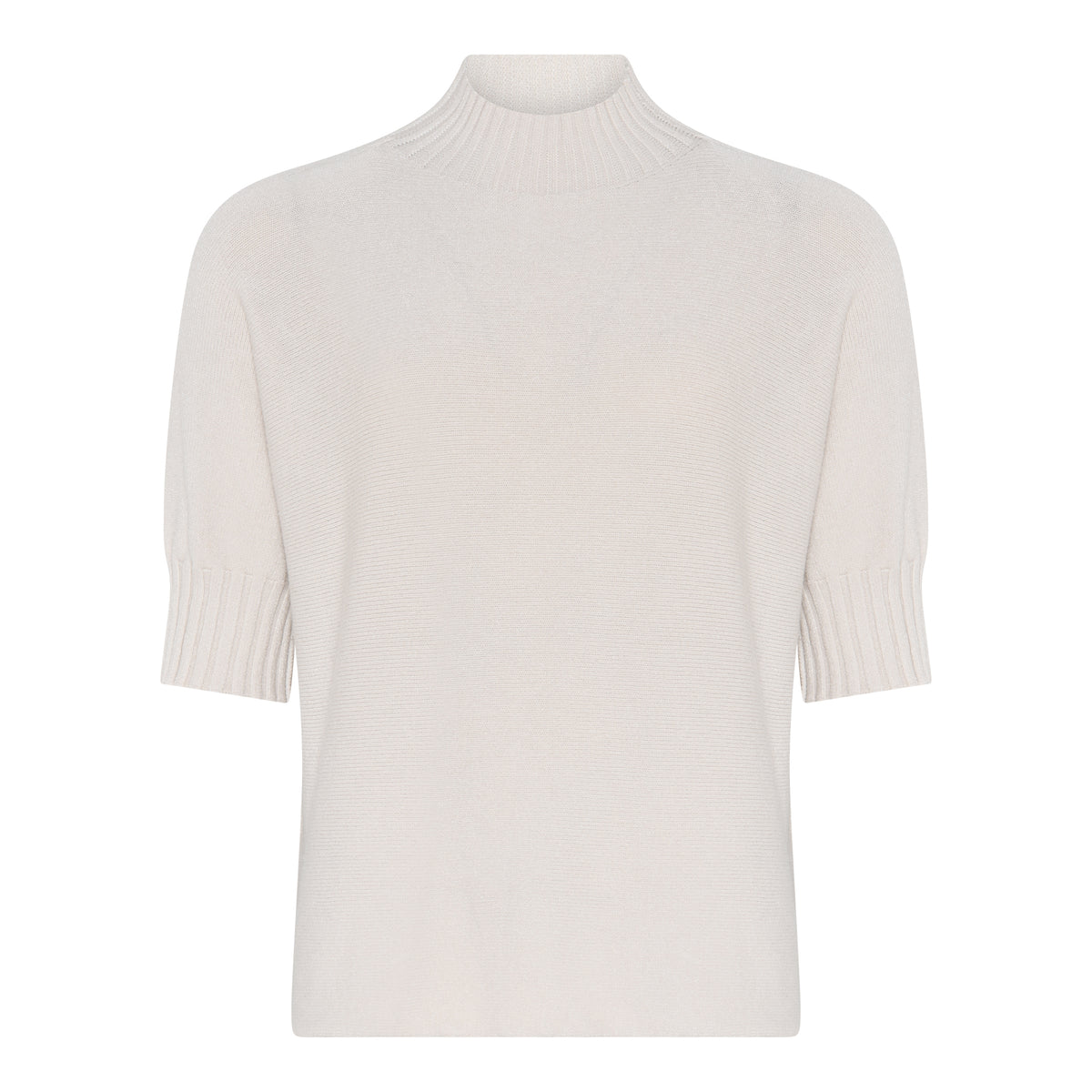 MOONDUST Moondust Mia Turtle Knit | Elegant Short Sleeve High Neck Sweater KNITWEAR 20 OFF WHITE