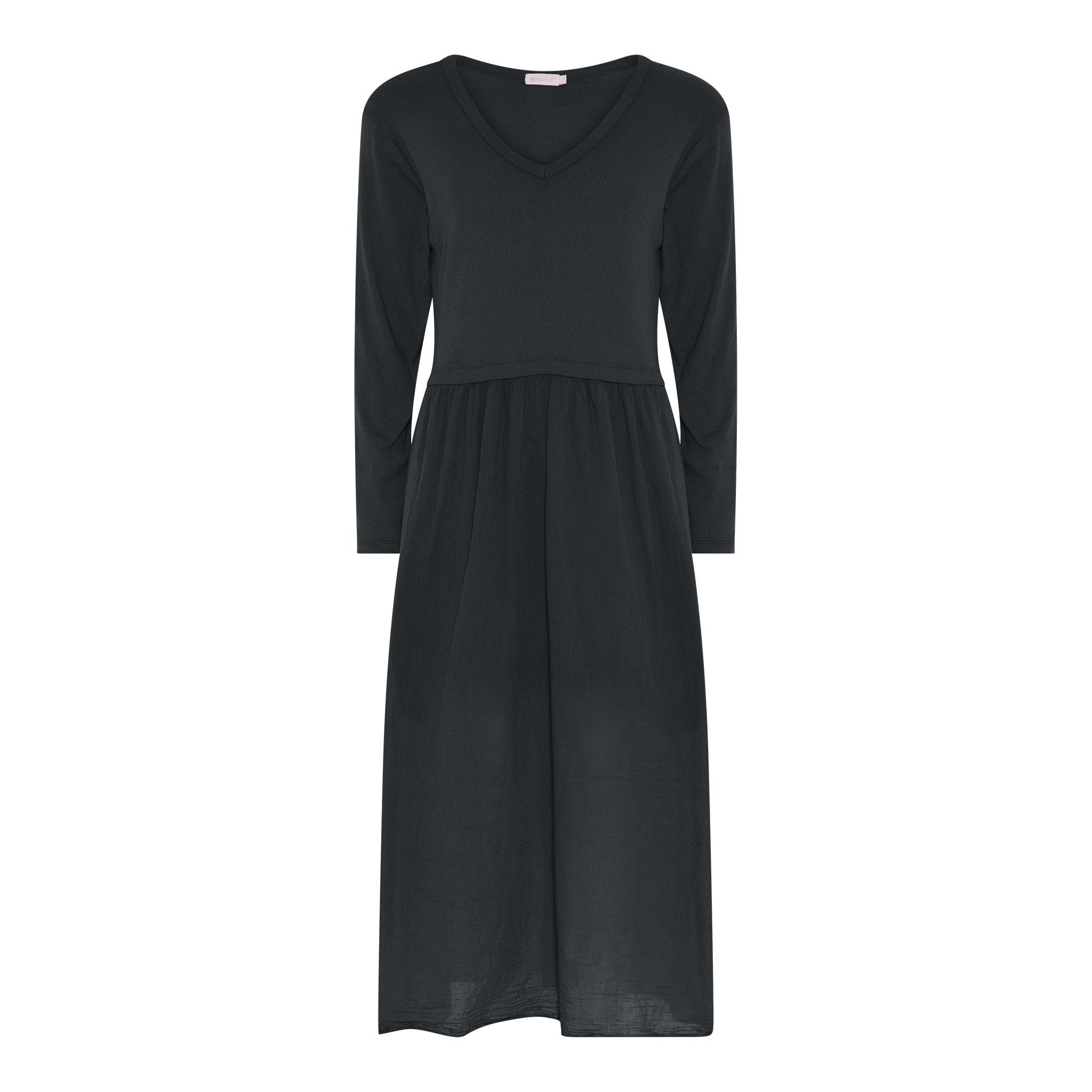 MOONDUST Moondust RIB S/SL Dress | Ribbed Dress DRESS/JUMPSUIT 80 BLACK