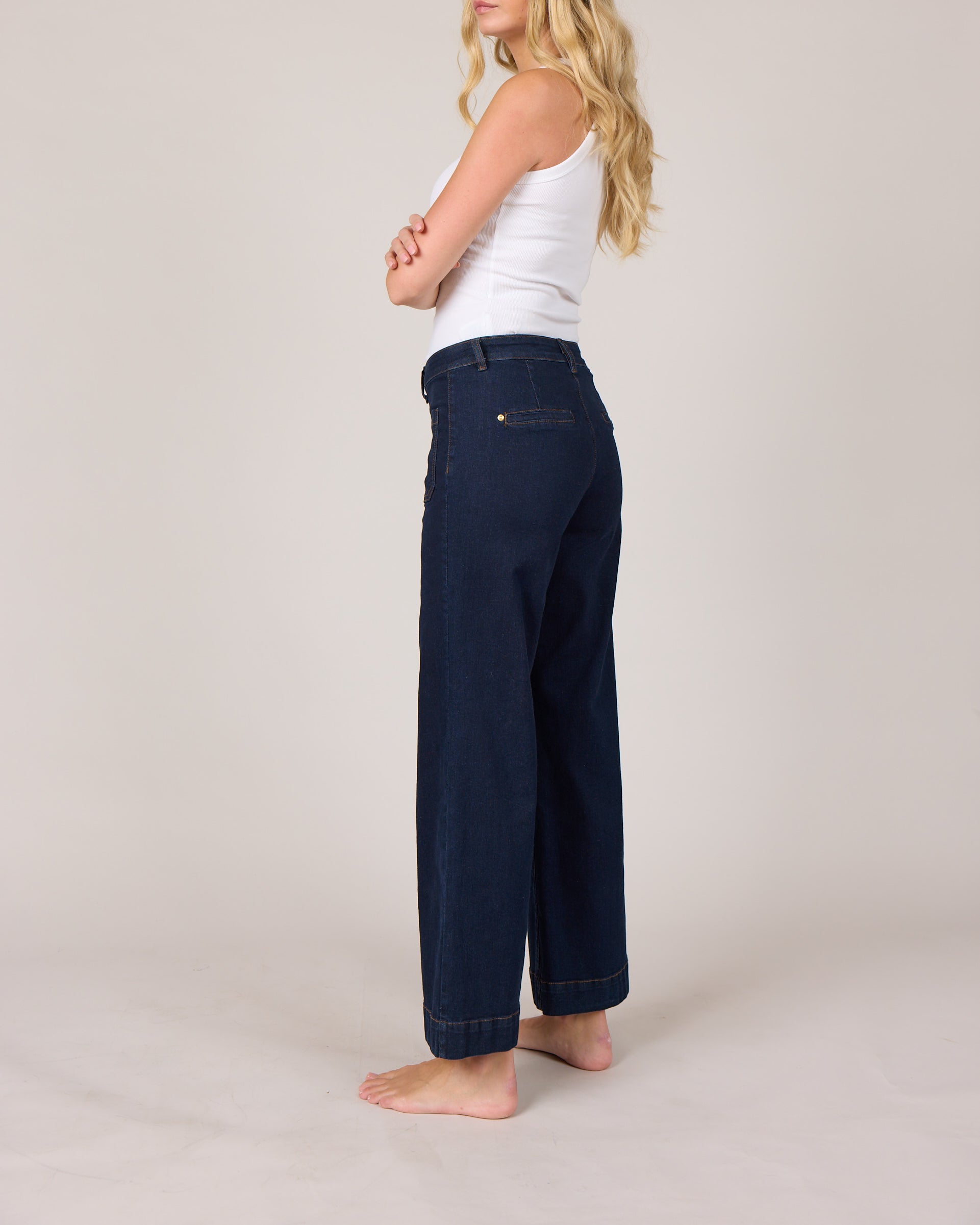 M JEANS New Tutti Wide Denim Jeans DENIM/TWILL 98 DARK BLUE