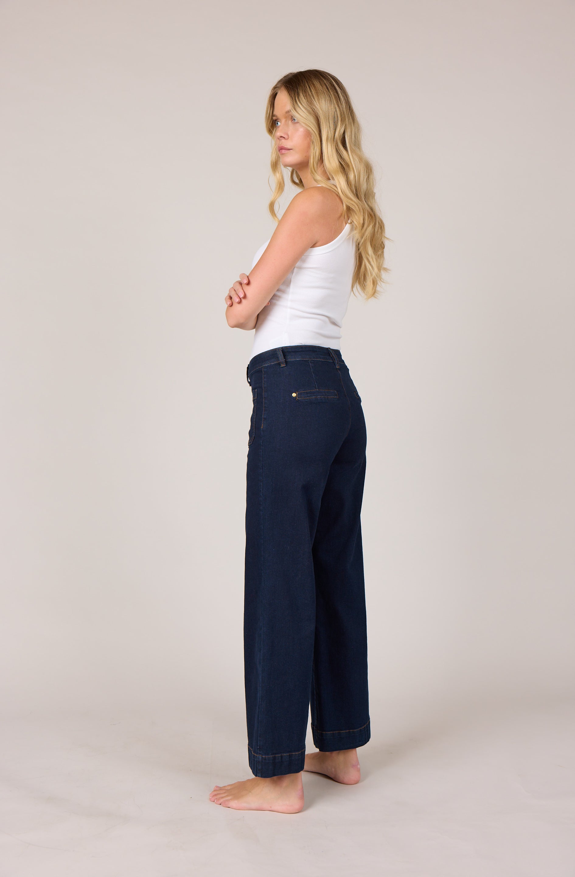 M JEANS New Tutti Wide Denim Jeans DENIM/TWILL 98 DARK BLUE