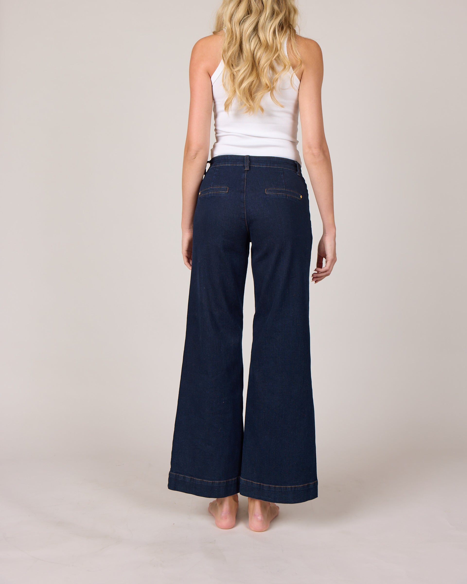 M JEANS New Tutti Wide Denim Jeans DENIM/TWILL 98 DARK BLUE