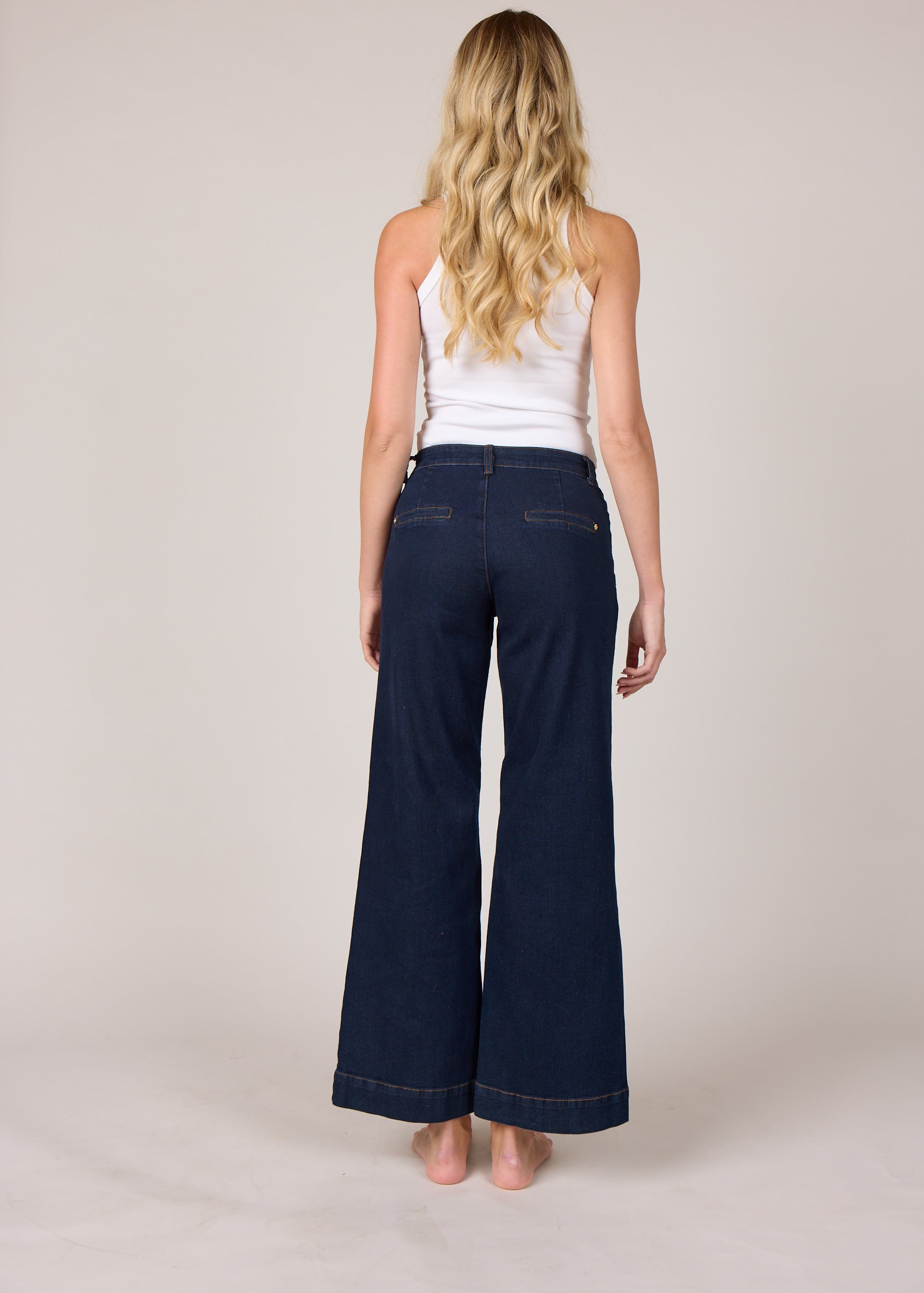 M JEANS New Tutti Wide Denim Jeans DENIM/TWILL 98 DARK BLUE