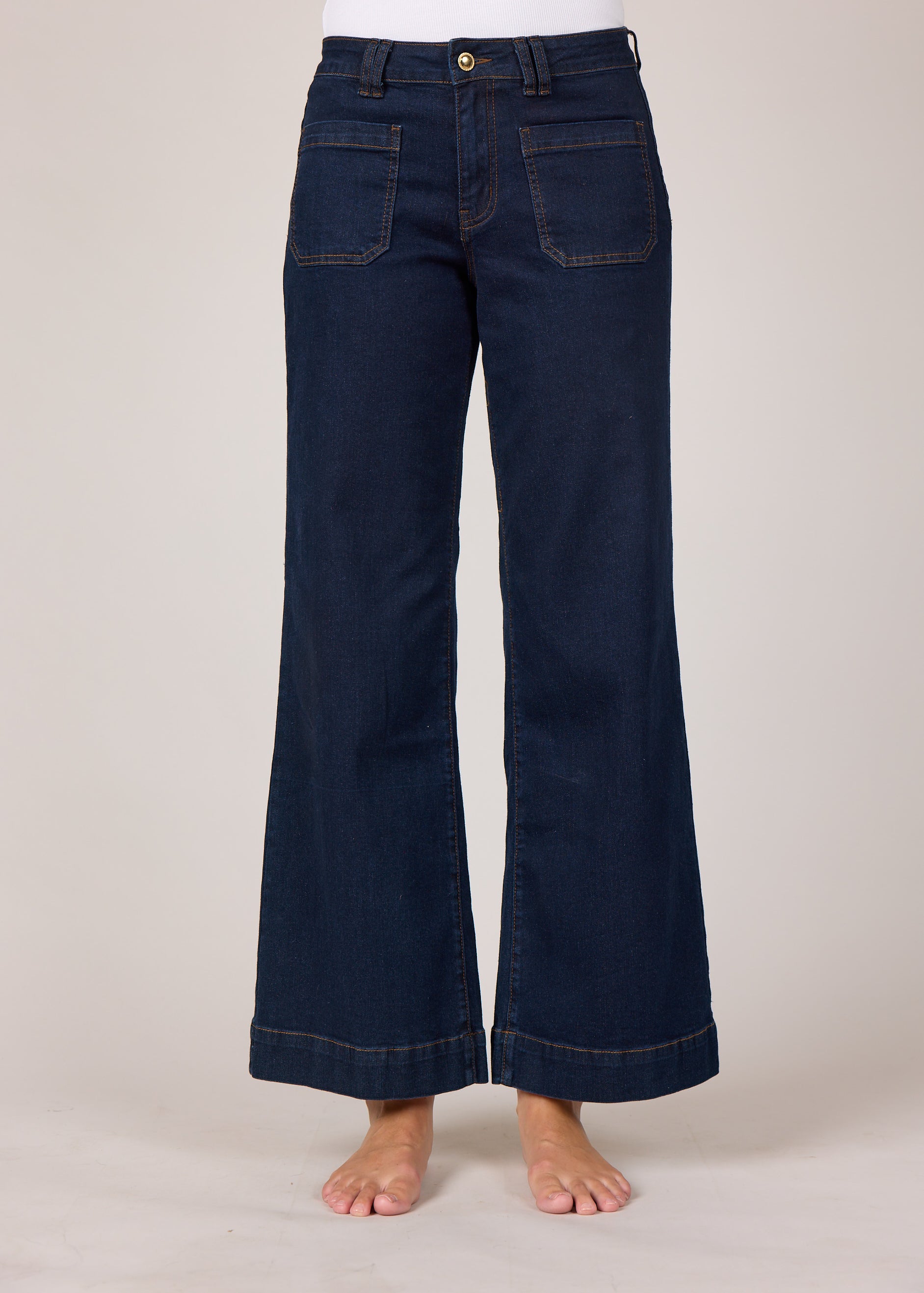 M JEANS New Tutti Wide Denim Jeans DENIM/TWILL 98 DARK BLUE