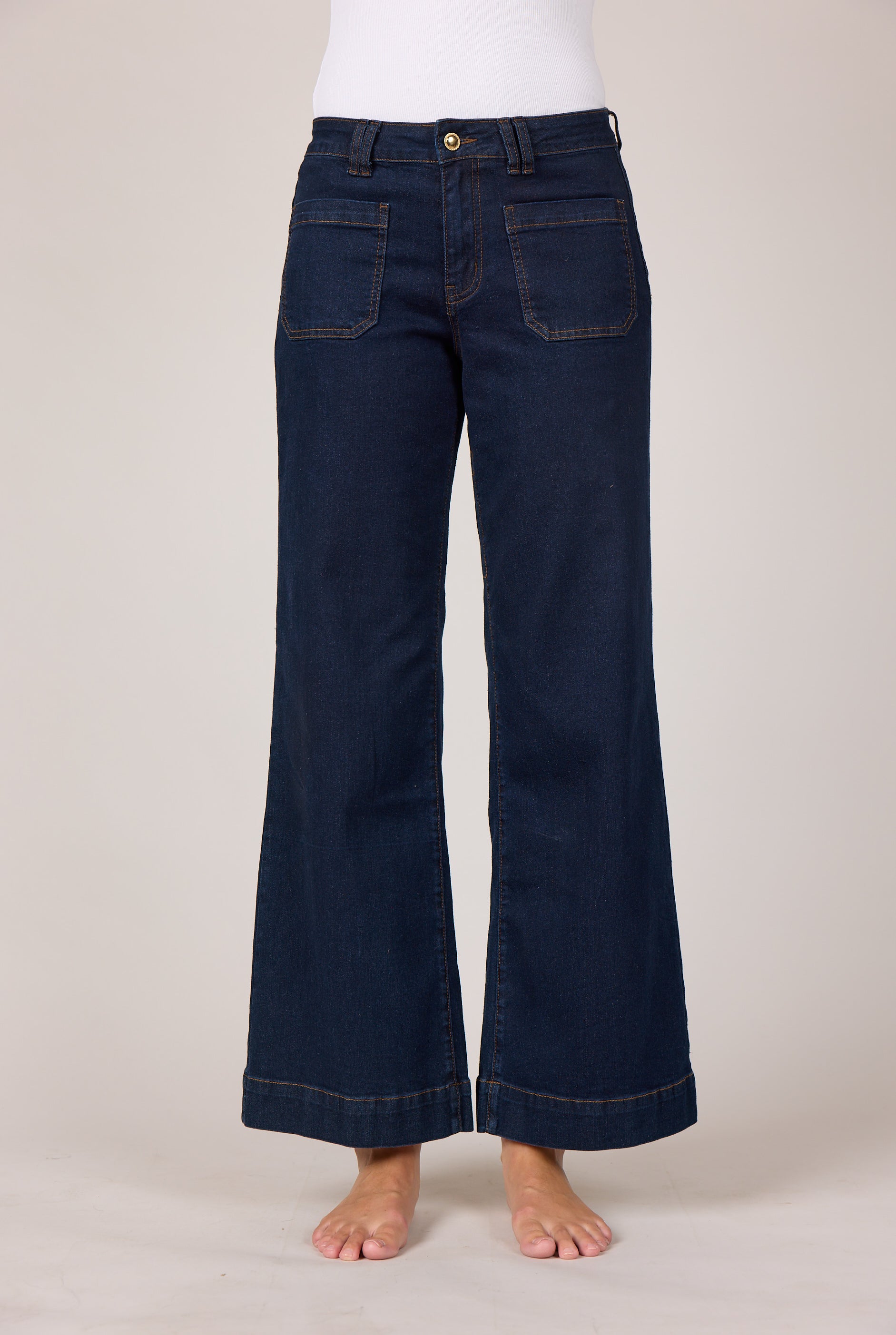 M JEANS New Tutti Wide Denim Jeans DENIM/TWILL 98 DARK BLUE