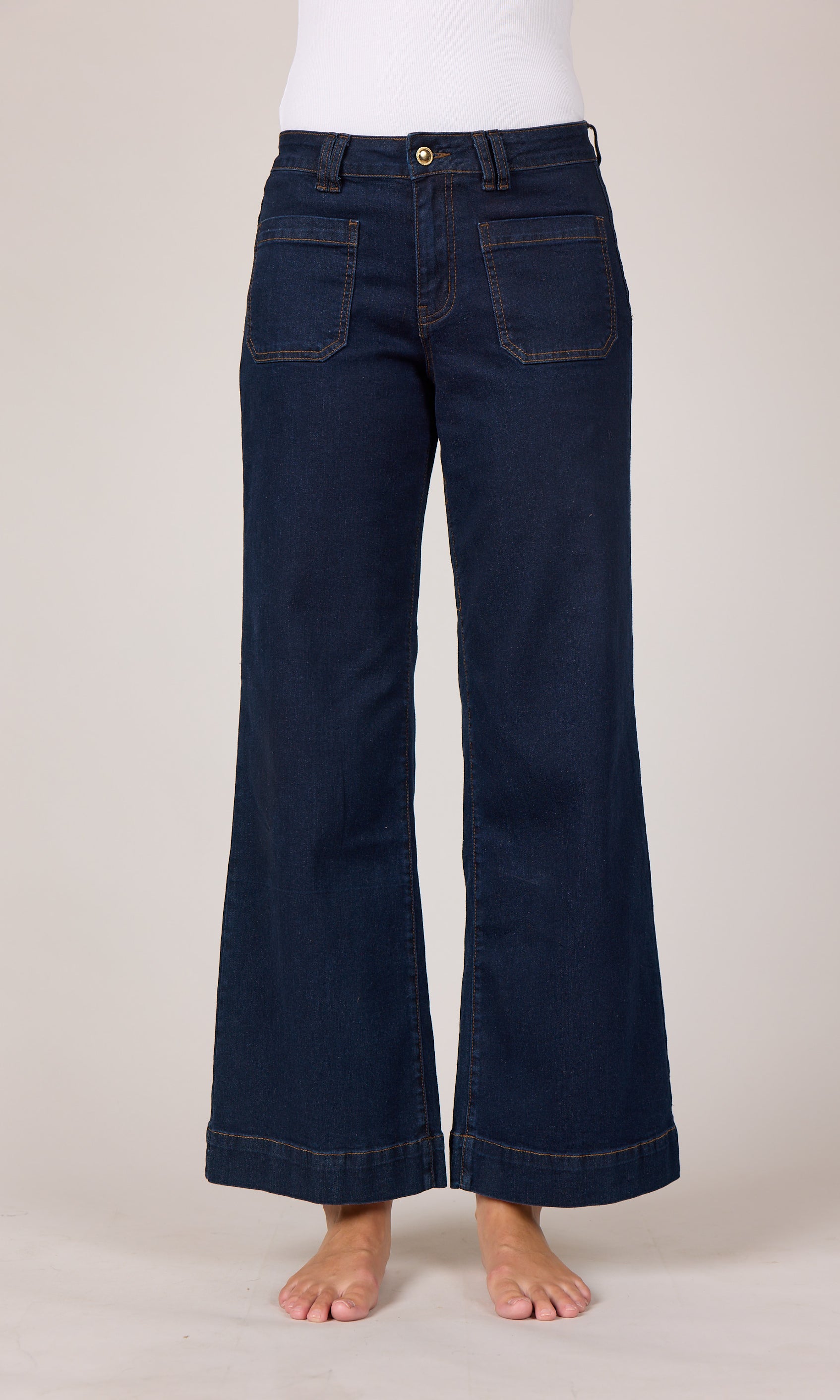 M JEANS New Tutti Wide Denim Jeans DENIM/TWILL 98 DARK BLUE