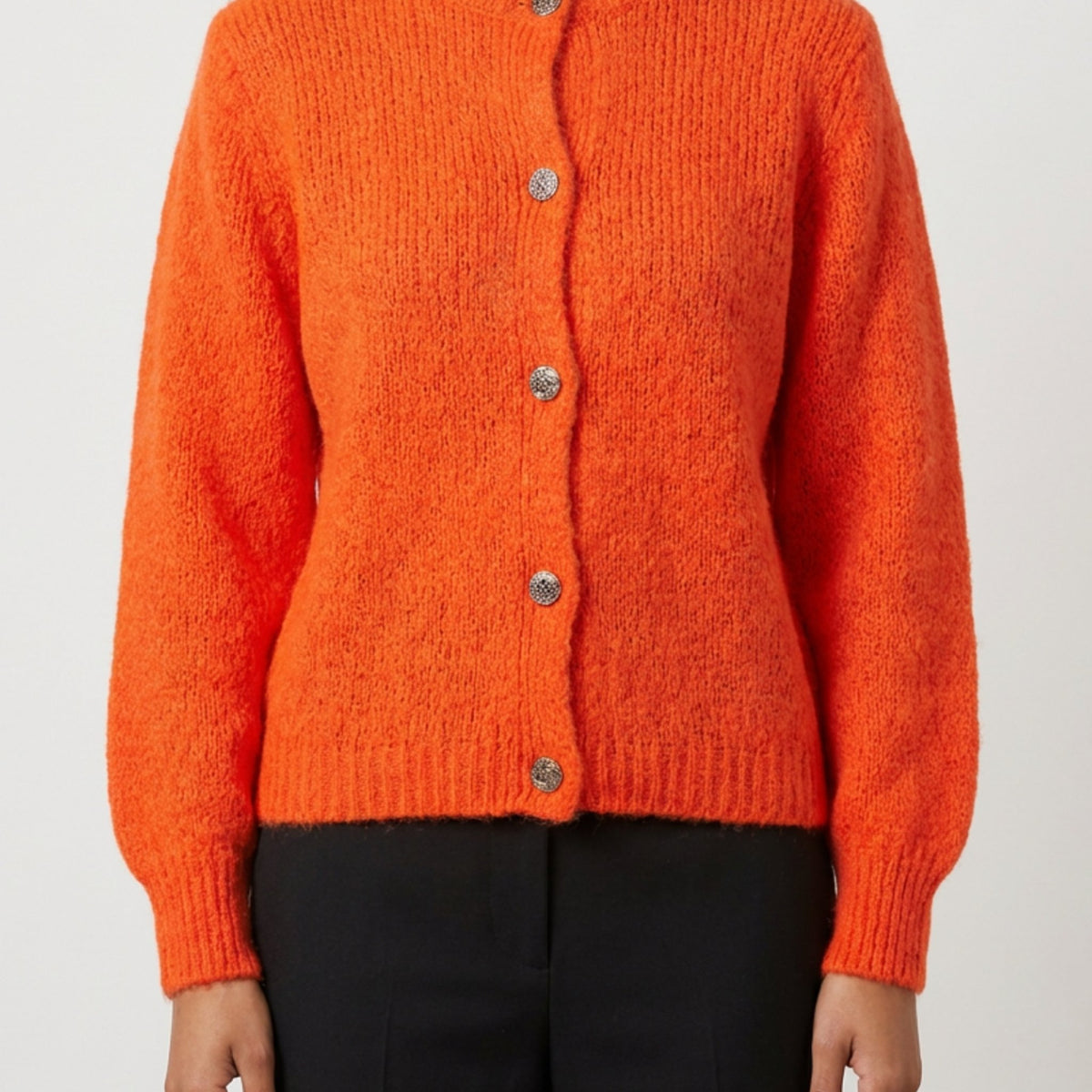 MOONDUST NICE MOHAIR BASIC CARDIGAN KNITWEAR 562 ORANGE