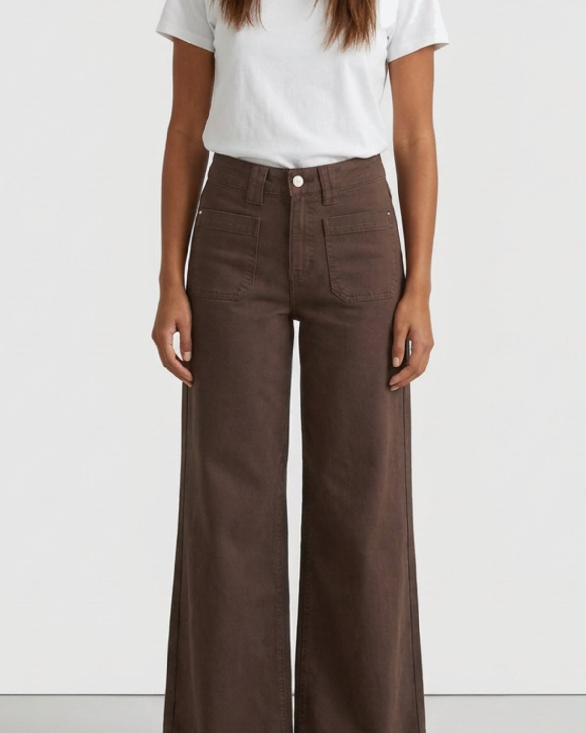 M JEANS New Tutti Wide Leg Bengalin Jeans DENIM/TWILL 129 CHOCOLATE