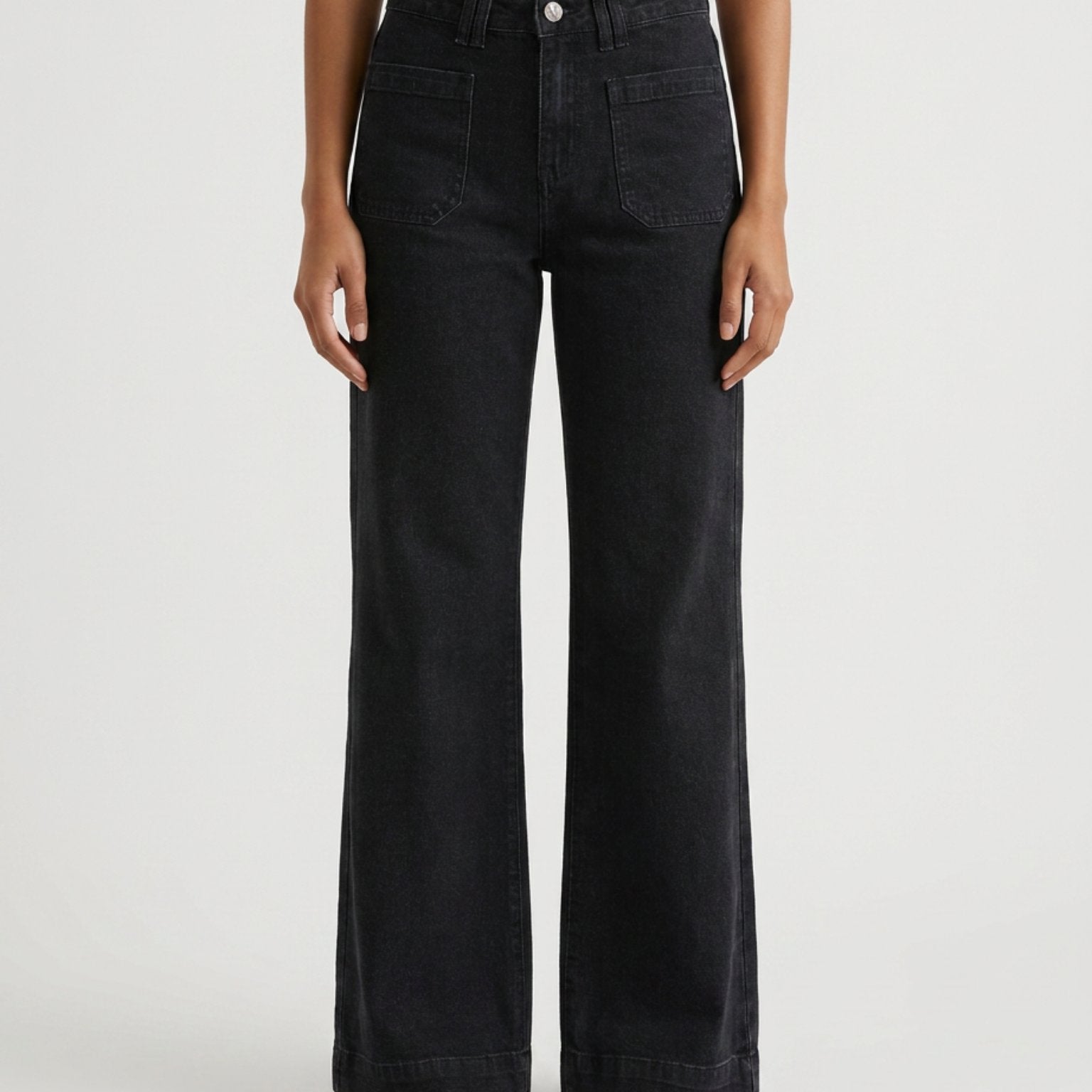 M JEANS New Tutti Wide Leg Jeans | Marc Lauge DENIM/TWILL 81 BLACK DENIM