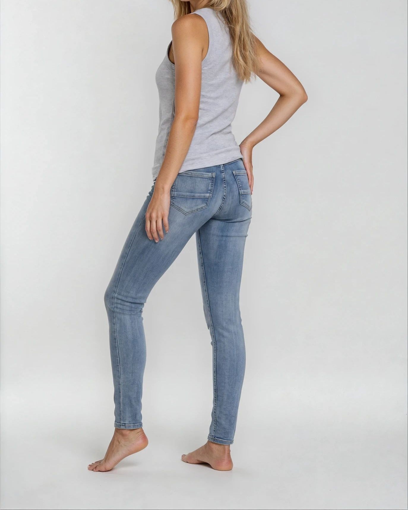 MAPP Patti Button Denim Jeans DENIM/TWILL 909699 LT. BLUE USED