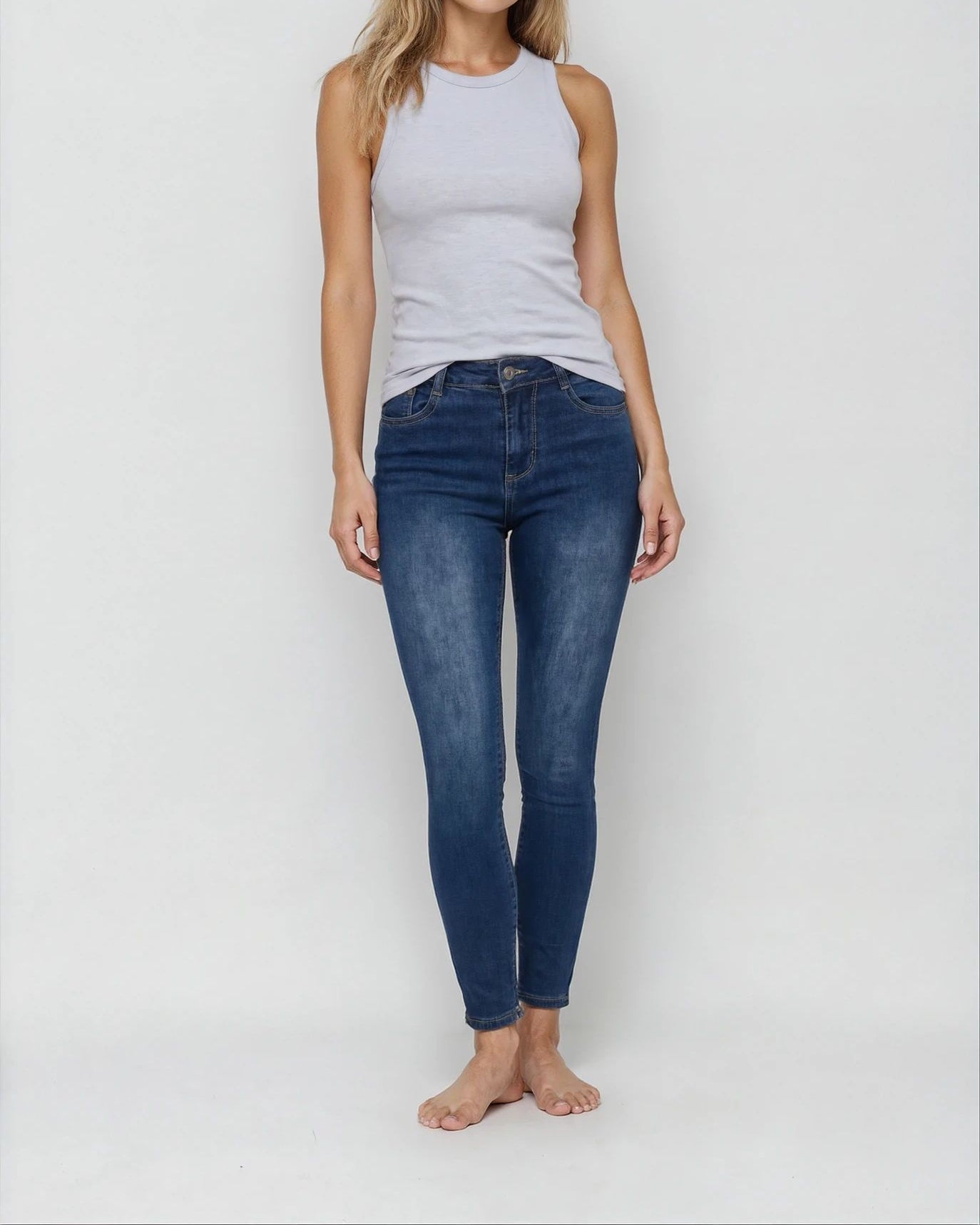 MAPP Patti Button Denim Jeans DENIM/TWILL 939699 CLASSIC BLUE USED