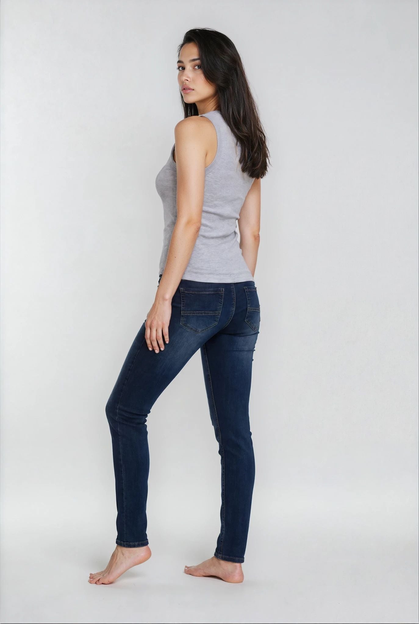 MAPP PATTI BUTTON DENIM JEANS DENIM/TWILL 969699 DARK BLUE USED