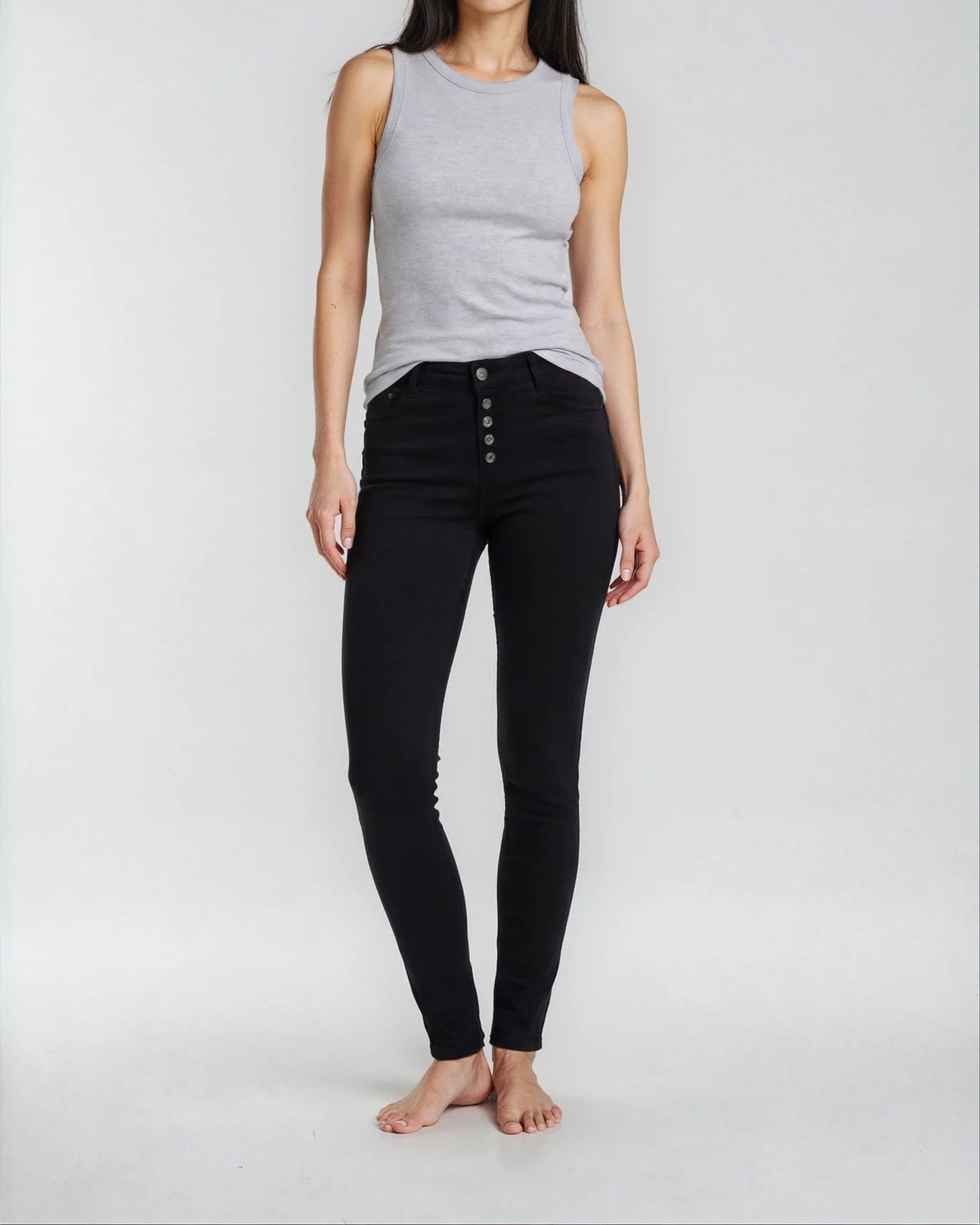 MAPP Patti Button Denim Jeans DENIM/TWILL 81 BLACK DENIM