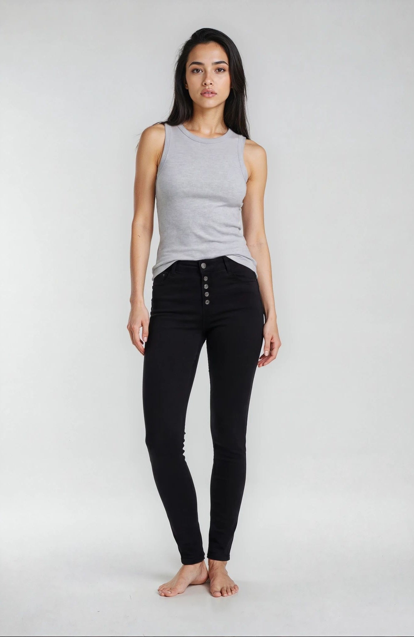 MAPP Patti Button Denim Jeans DENIM/TWILL 81 BLACK DENIM