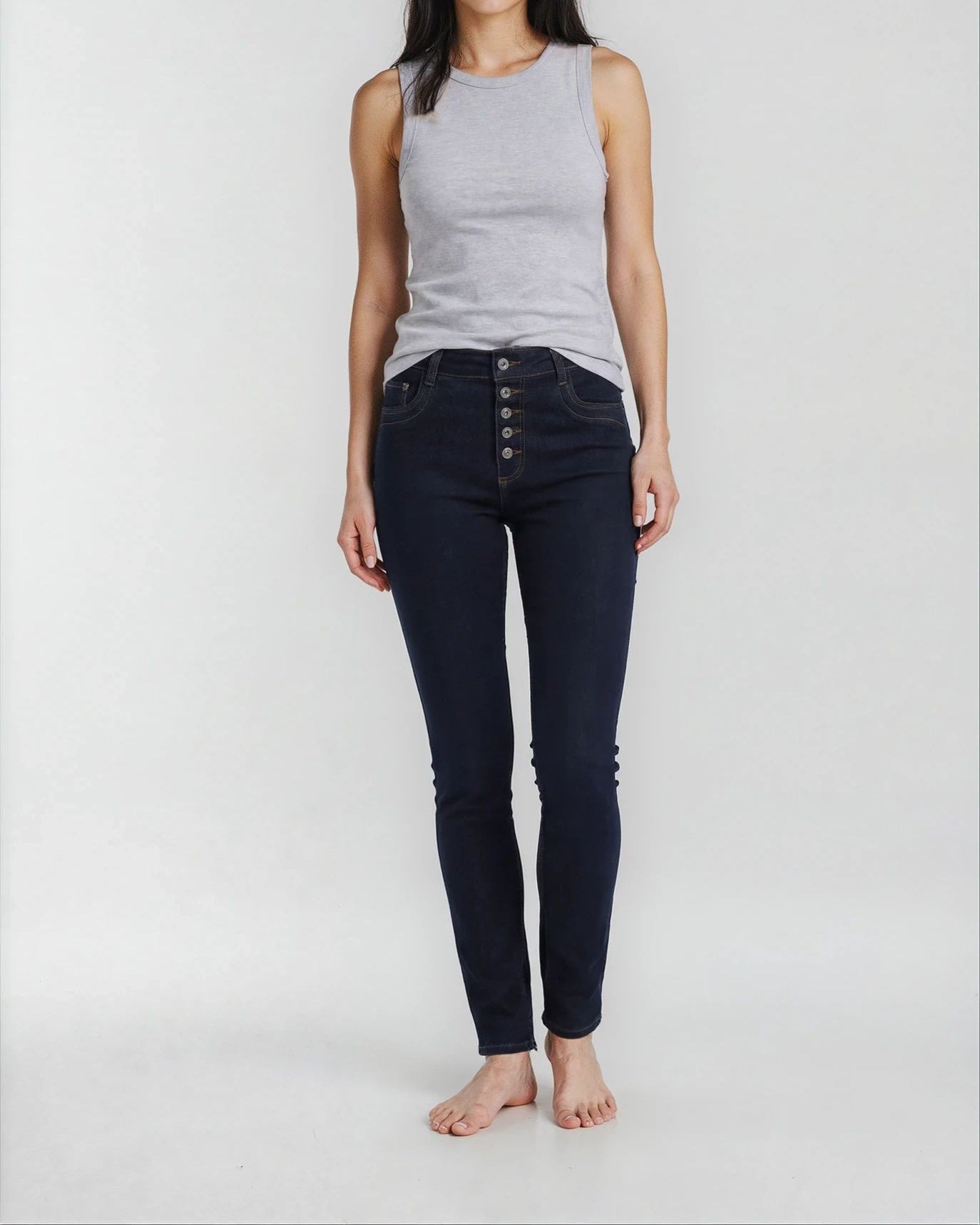 MAPP Patti Button Denim Jeans DENIM/TWILL 98 DARK BLUE