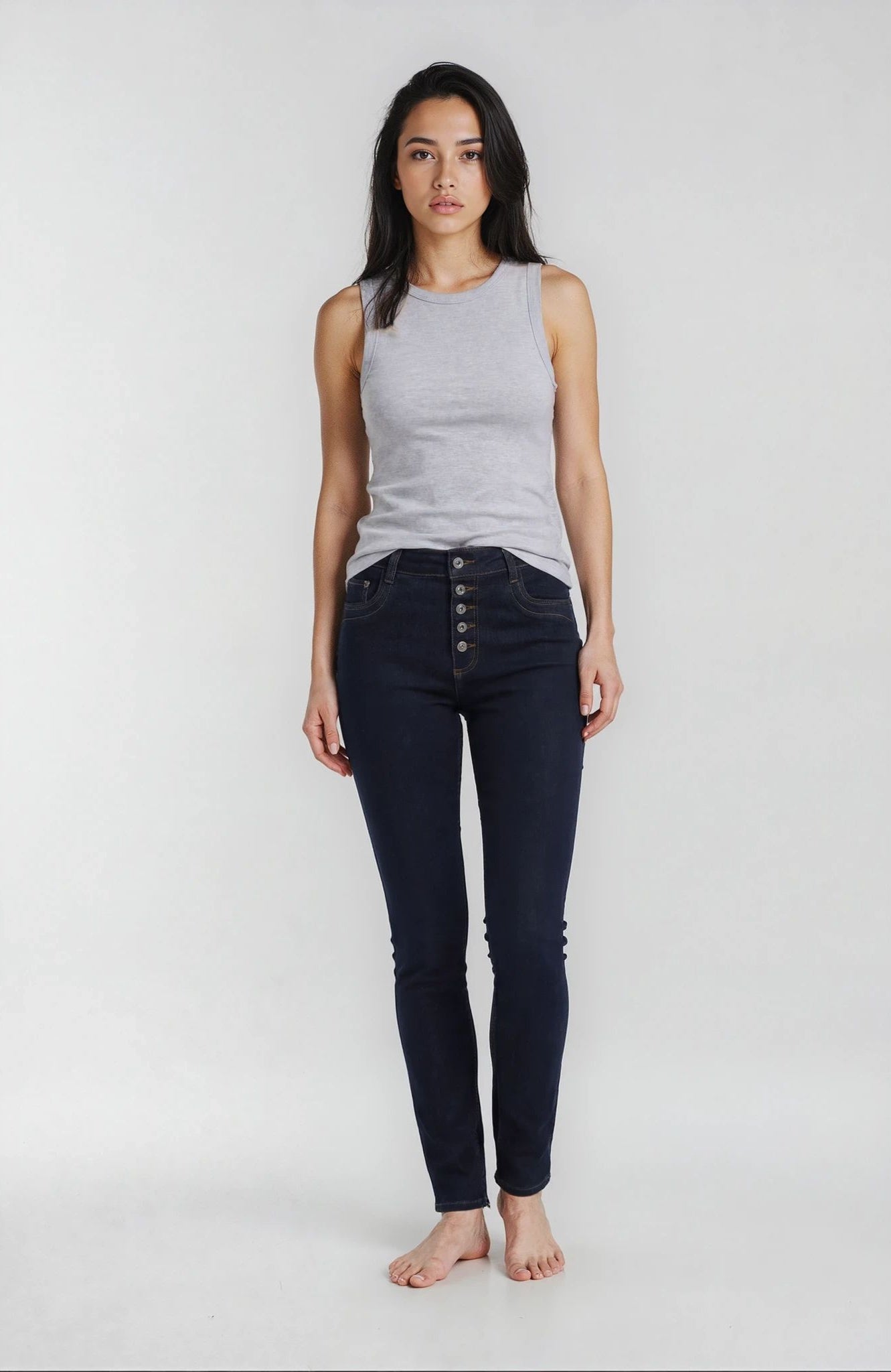 MAPP Patti Button Denim Jeans DENIM/TWILL 98 DARK BLUE