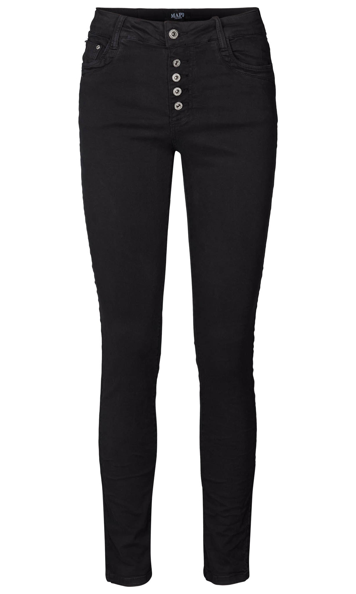 MAPP PATTI BUTTON DENIM JEANS DENIM/TWILL 81 BLACK DENIM