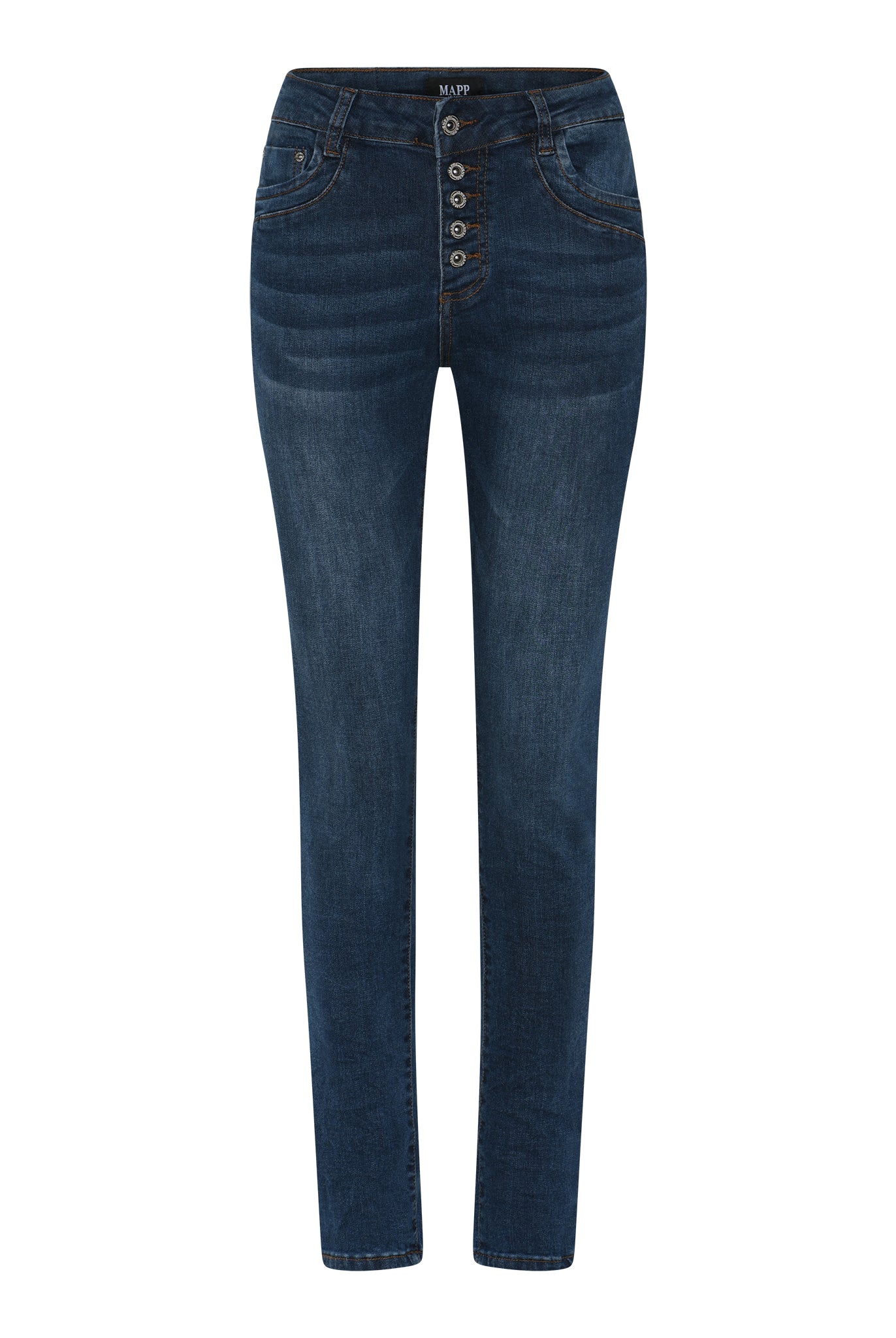 MAPP PATTI BUTTON DENIM JEANS DENIM/TWILL 969699 DARK BLUE USED