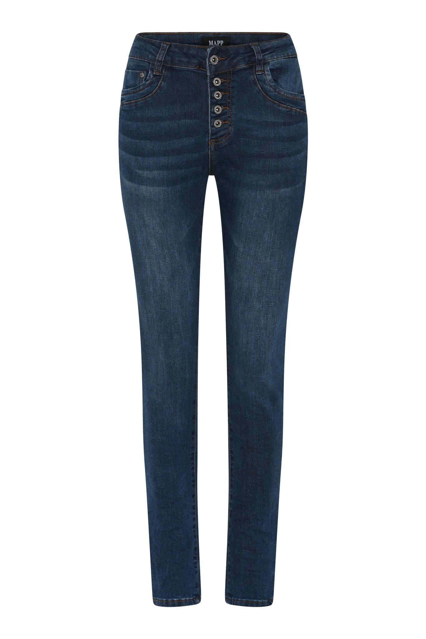 MAPP PATTI BUTTON DENIM JEANS DENIM/TWILL 969699 DARK BLUE USED