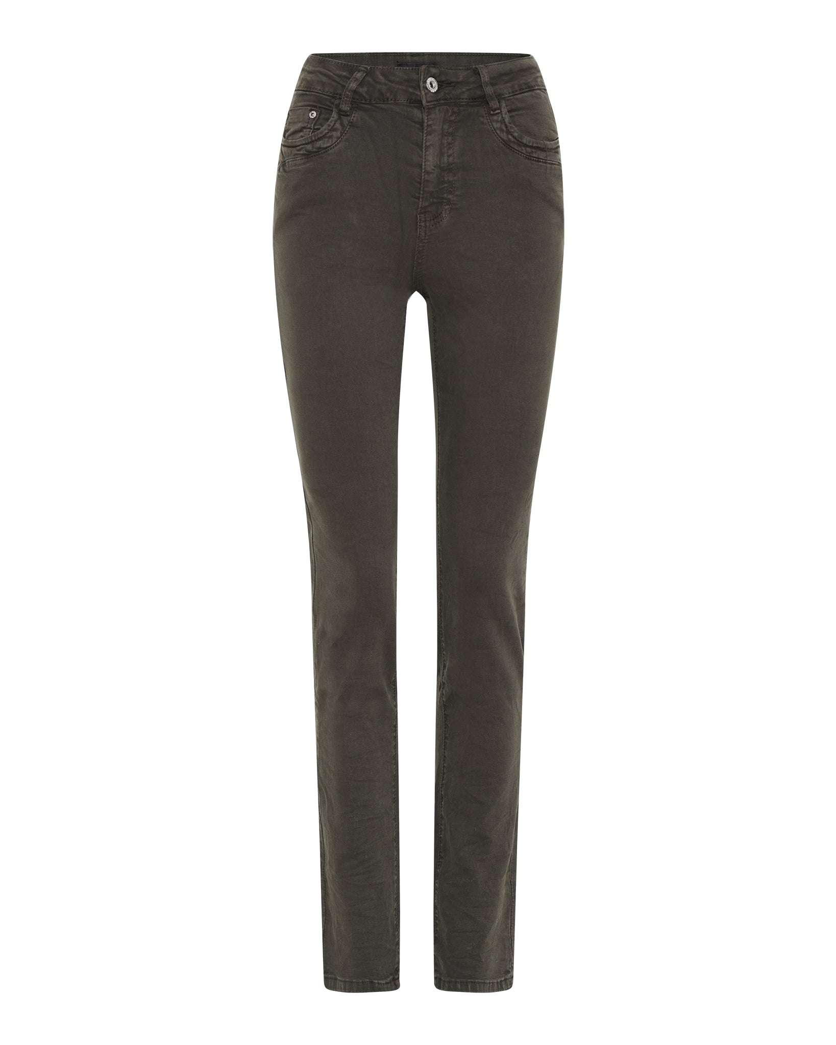 MAPP Patti Straight Twill Jeans DENIM/TWILL 546 BOTTLE GREEN