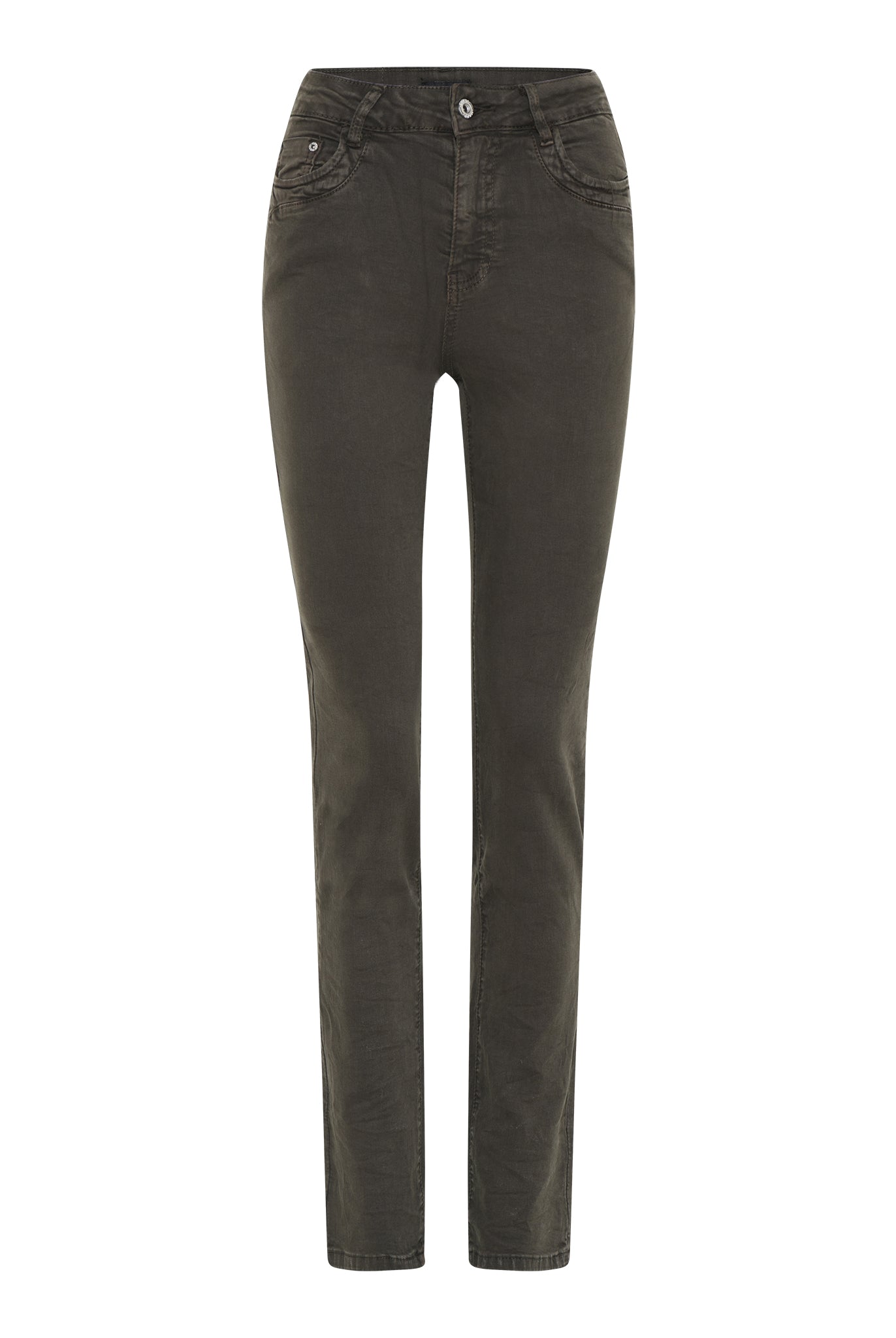 MAPP PATTI STRAIGHT TWILL JEANS DENIM/TWILL 546 BOTTLE GREEN