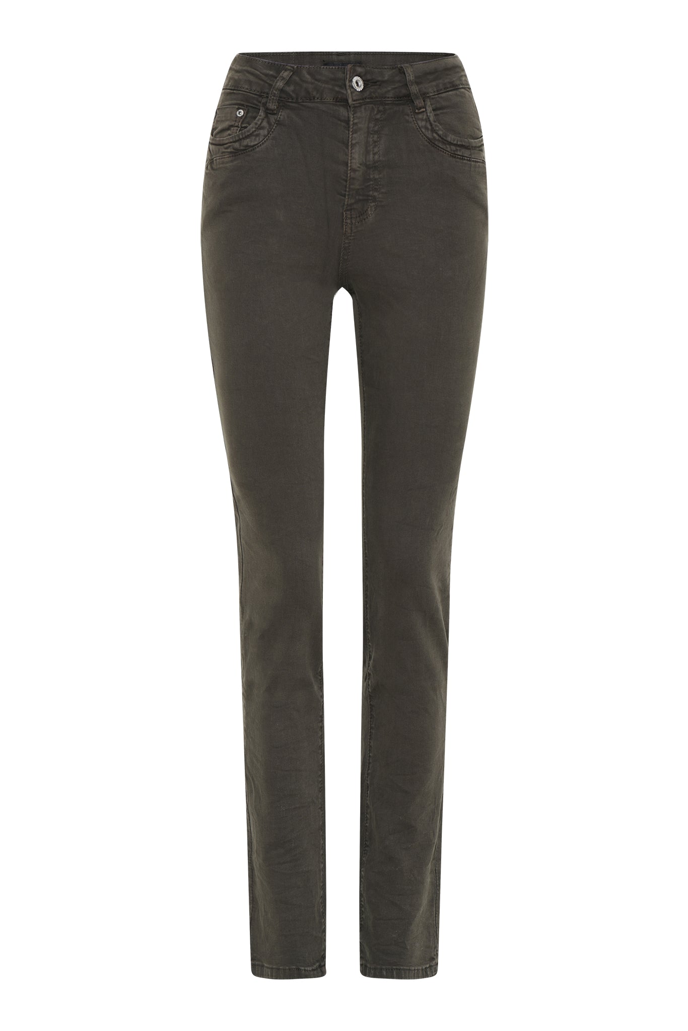 MAPP Patti Straight Twill Jeans DENIM/TWILL 546 BOTTLE GREEN