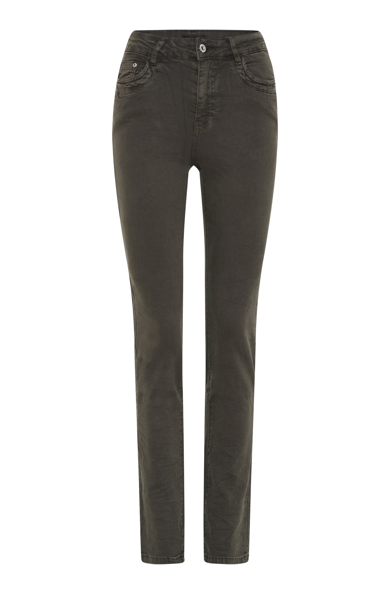 MAPP Patti Straight Twill Jeans DENIM/TWILL 546 BOTTLE GREEN