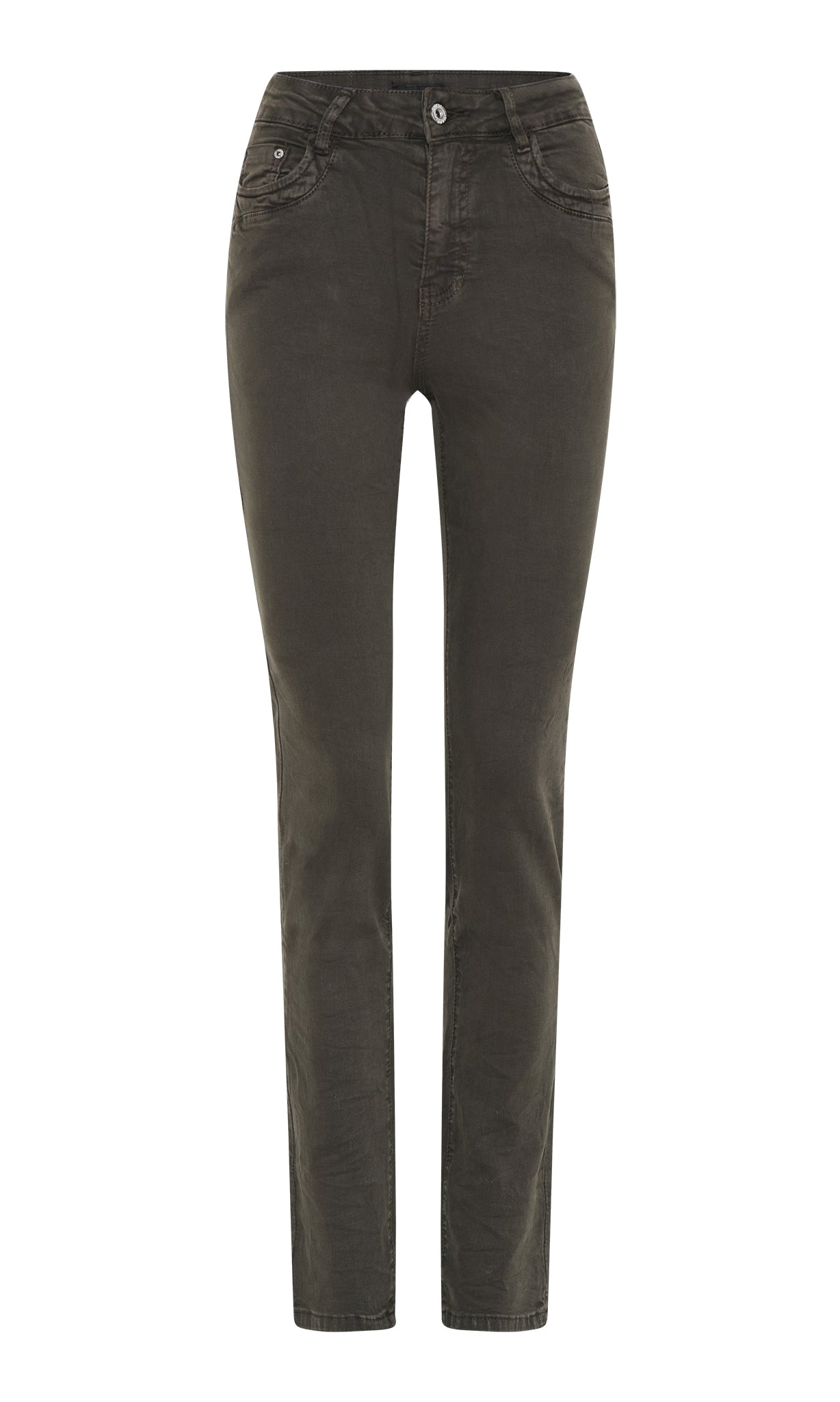 MAPP Patti Straight Twill Jeans DENIM/TWILL 546 BOTTLE GREEN