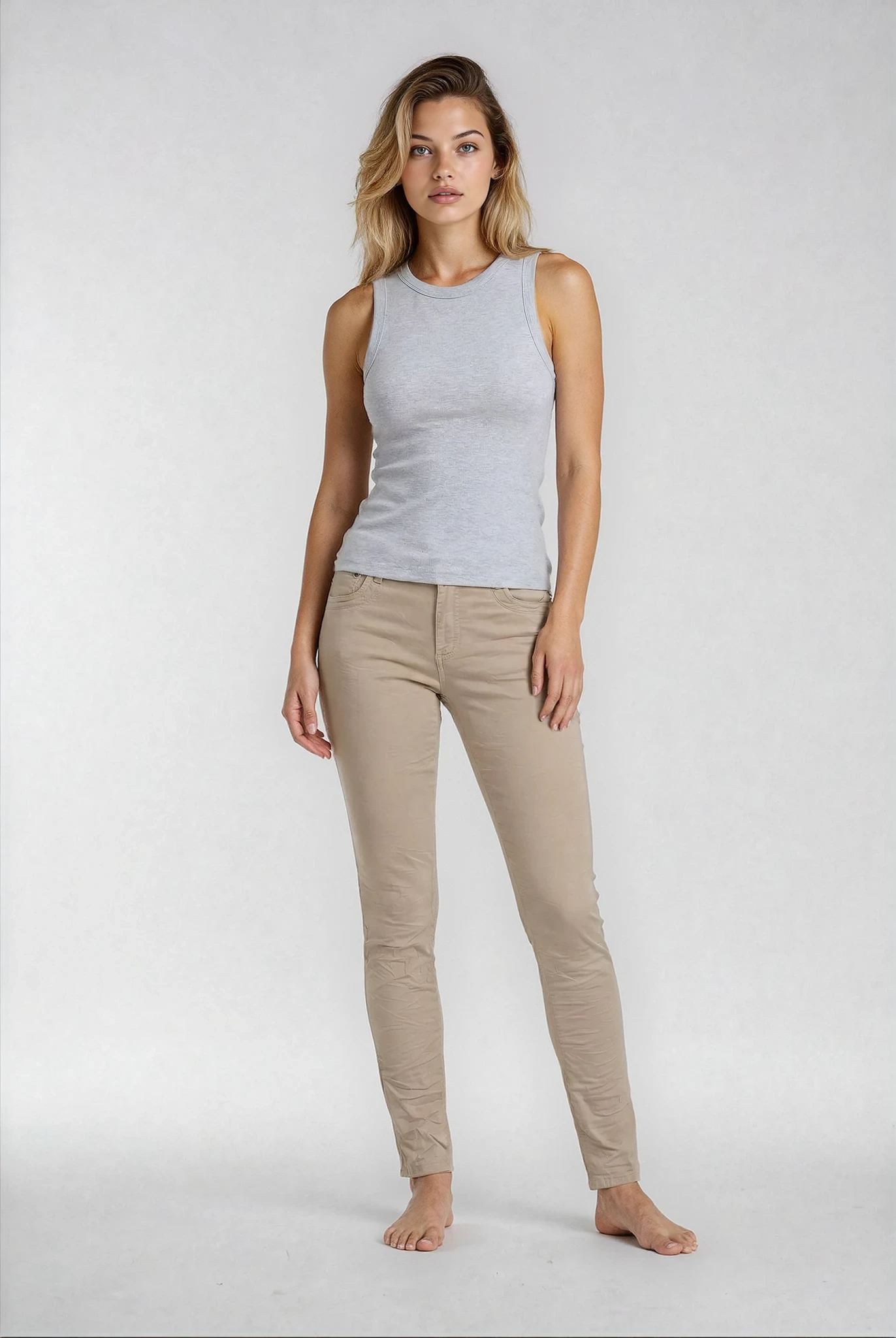 MAPP PATTI ZIP TWILL JEANS DENIM/TWILL 27 SAND