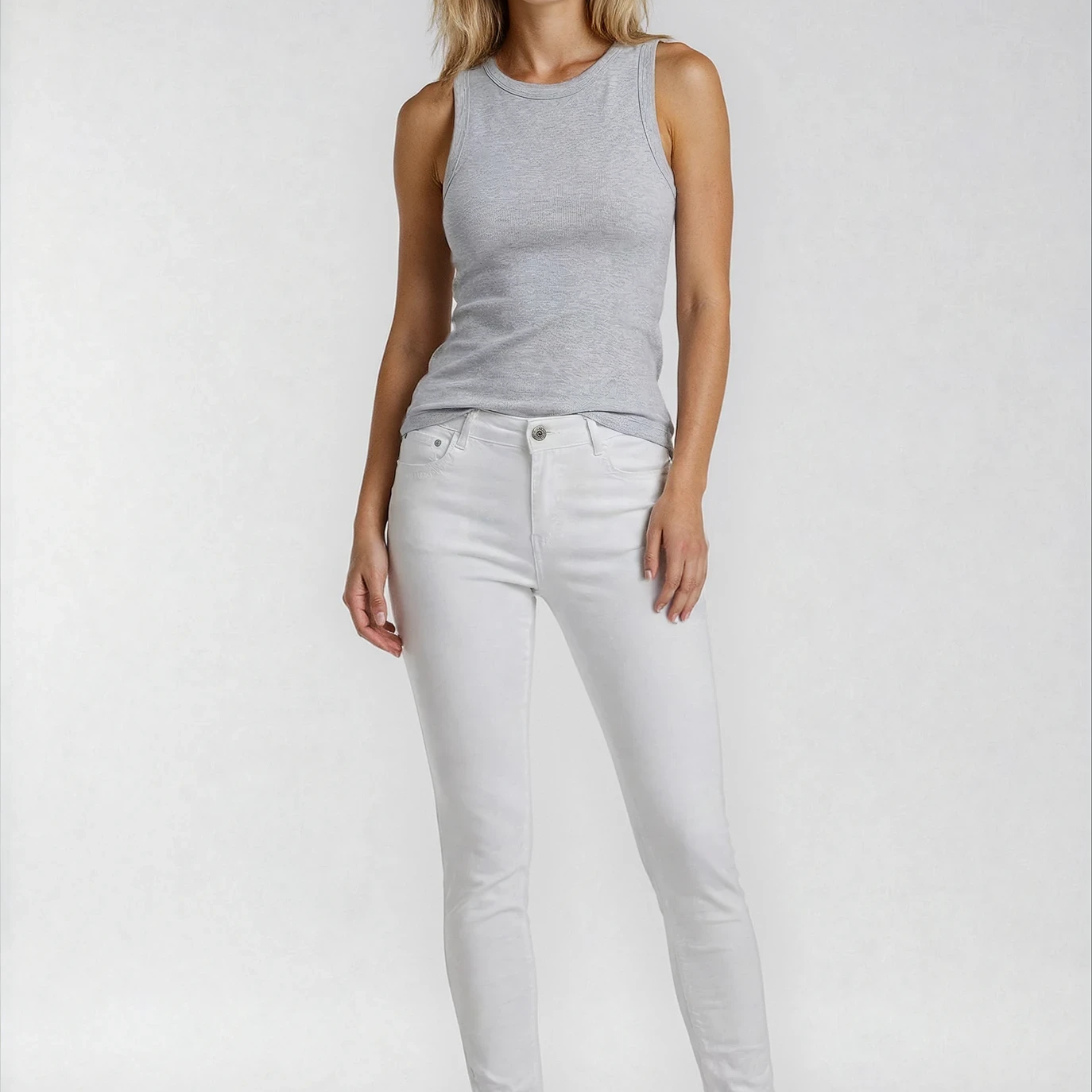MAPP PATTI ZIP TWILL JEANS DENIM/TWILL 10 WHITE