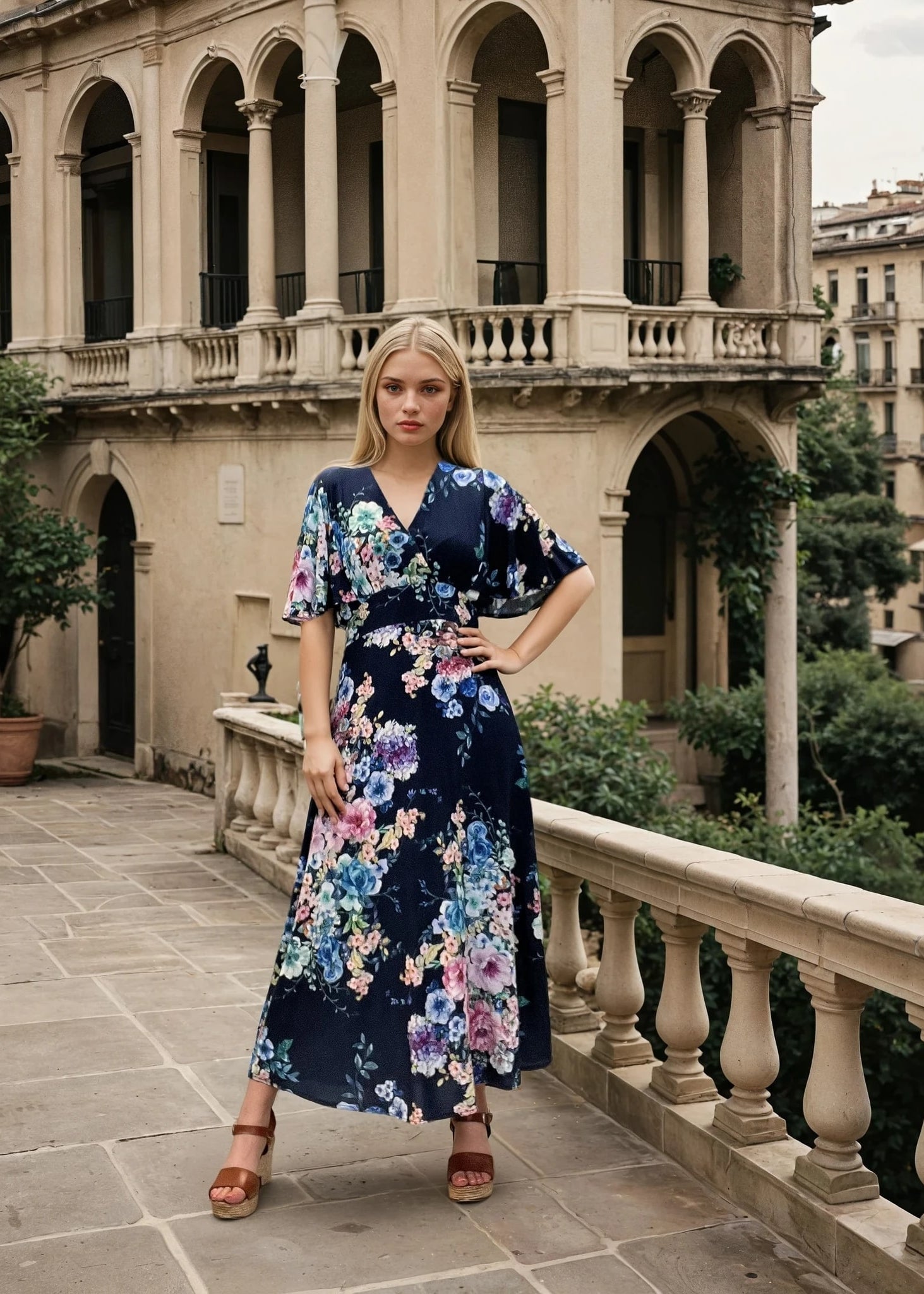 MAPP PERNILLE ROSE LONG DRESS DRESS/JUMPSUIT 104 NAVY