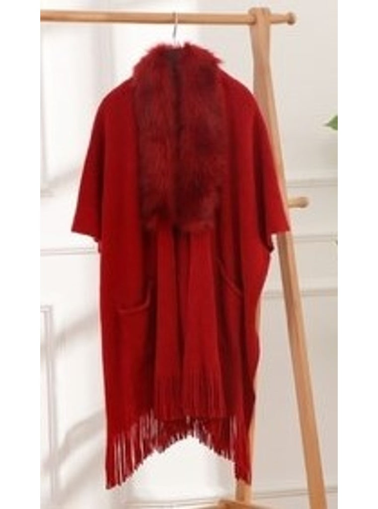 M JEANS PONCHO FAUX FUR OUTERWEAR