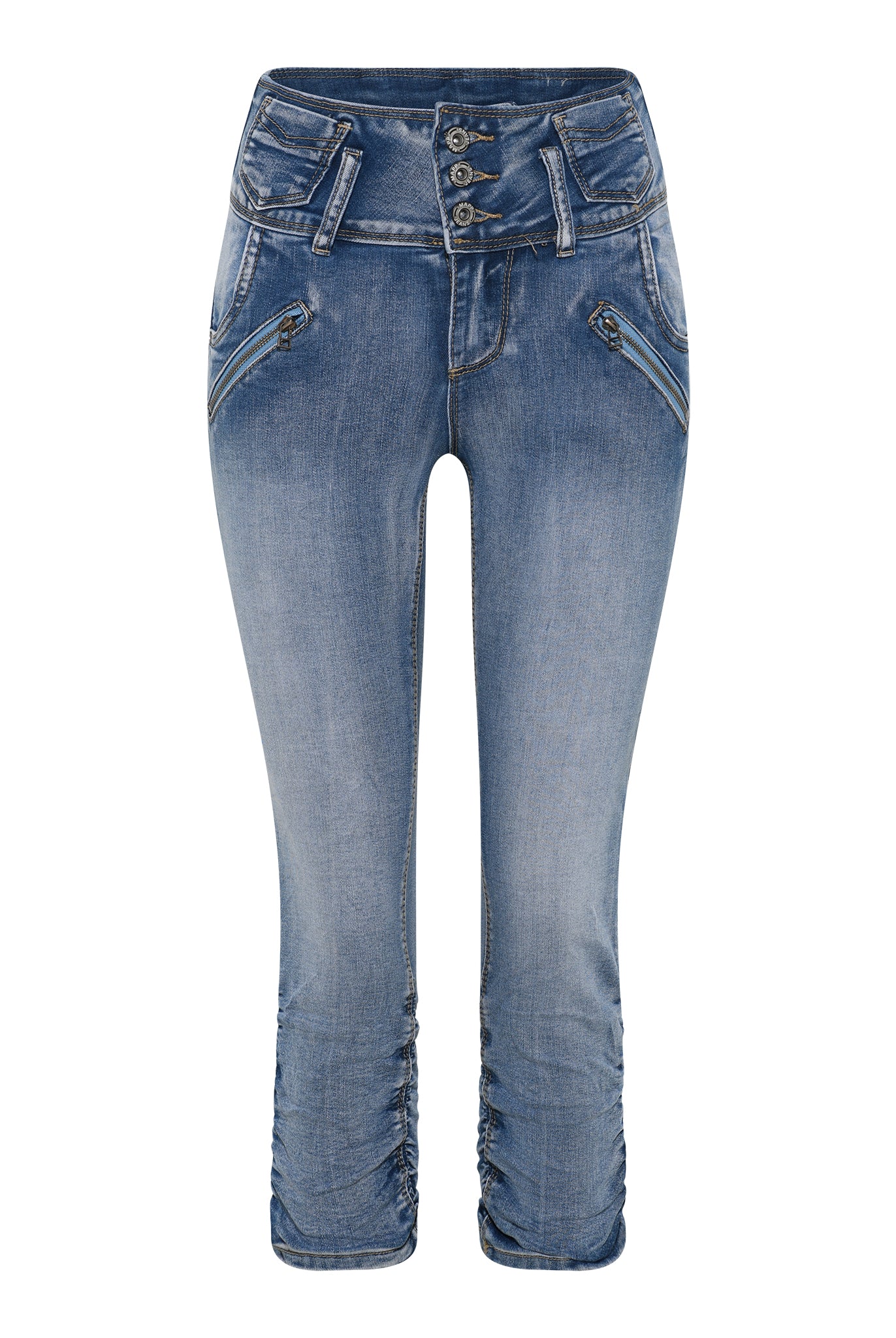 MAPP PRETTY PIRATE DENIM PANTS 3/4 919699 BENNETON LIGHT BLUE