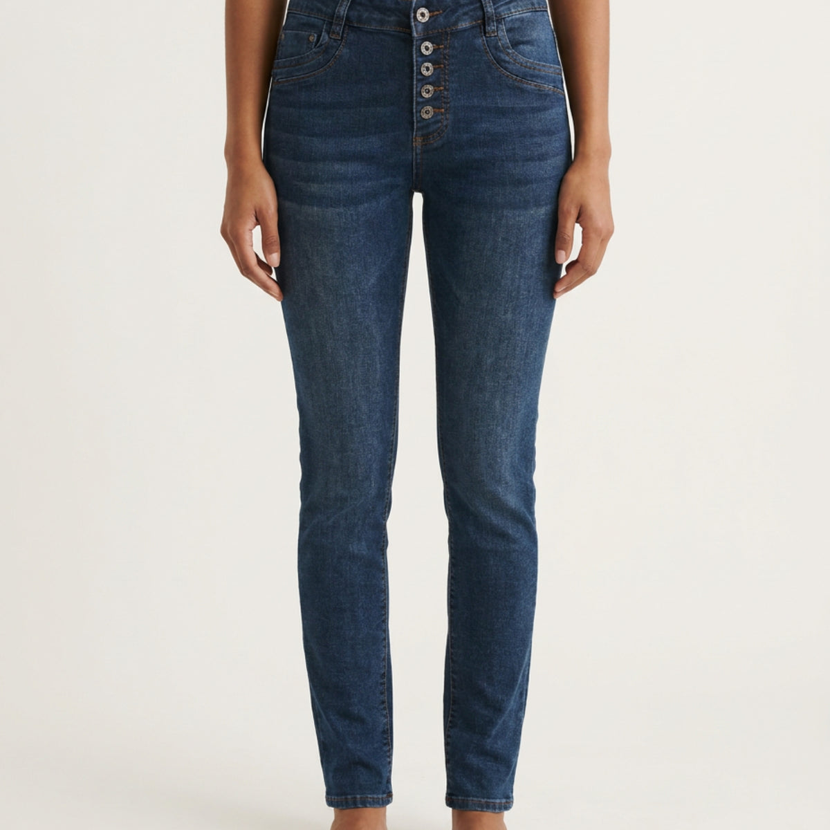 MAPP Patti Button Denim Jeans DENIM/TWILL 969699 DARK BLUE USED