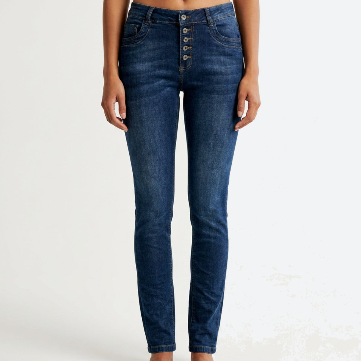 MAPP Patti Button Denim Jeans DENIM/TWILL 939699 CLASSIC BLUE USED