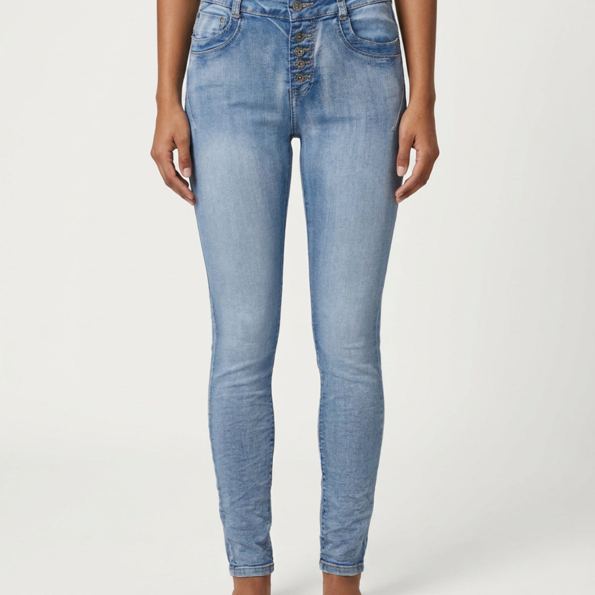 MAPP Patti Button Denim Jeans DENIM/TWILL 909699 LT. BLUE USED