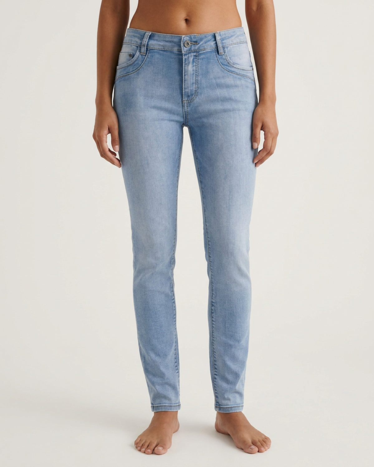 MAPP Patti Mid Waist Slim Fit Jeans | Marc Lauge DENIM/TWILL 909699 LT. BLUE USED