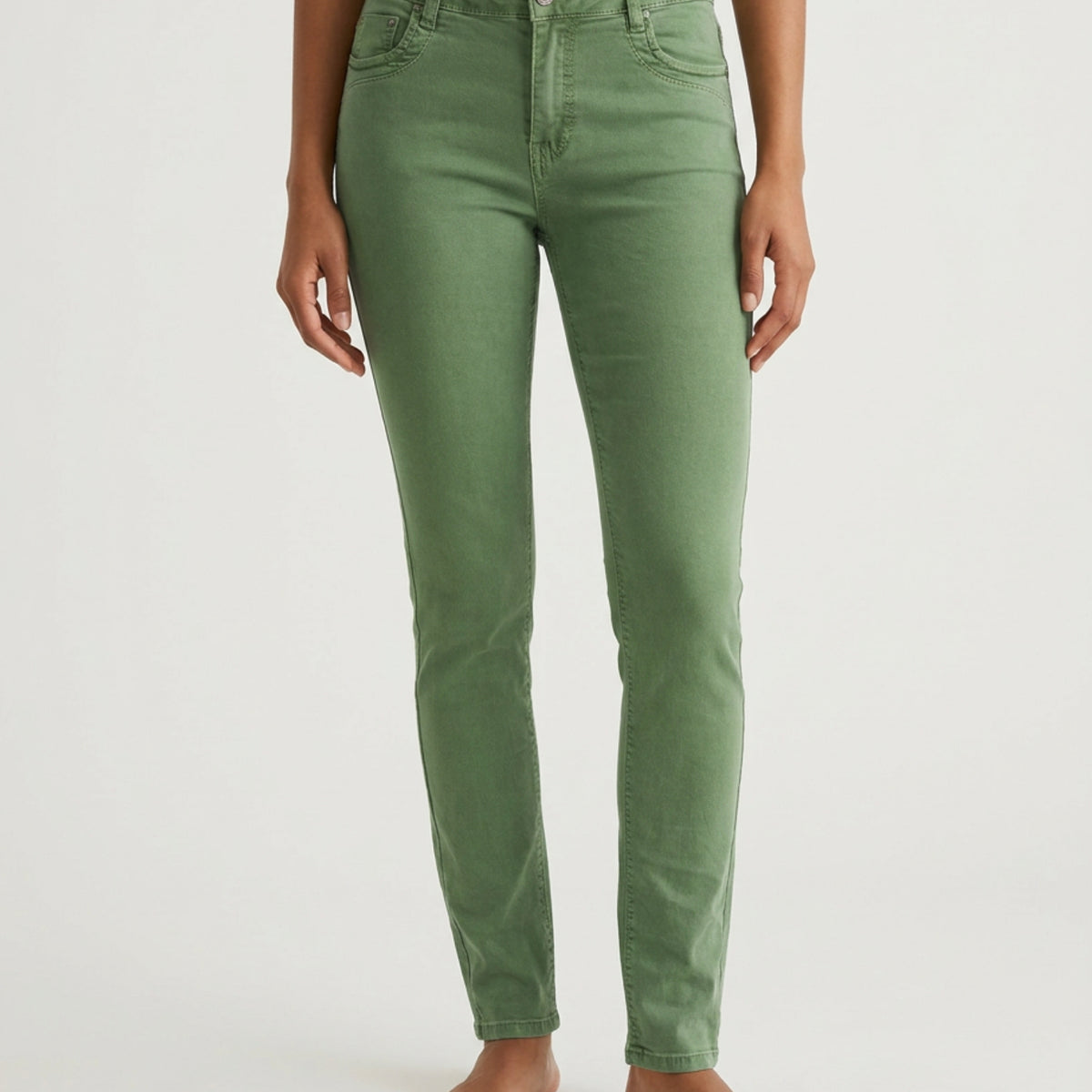 MAPP Patti Zip Twill Jeans DENIM/TWILL 633 OLIVE OIL
