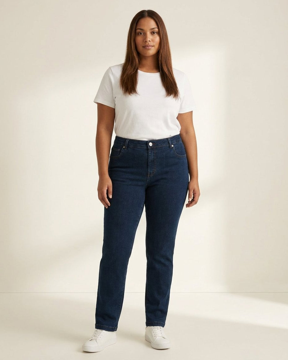 DNYcph Plus Size Emilia Jeans DENIM/TWILL 98 DARK BLUE
