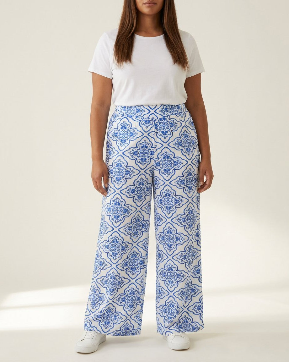 DNYcph Plus Size Eva Wide Pant PANTS 187 COBOLT BLUE