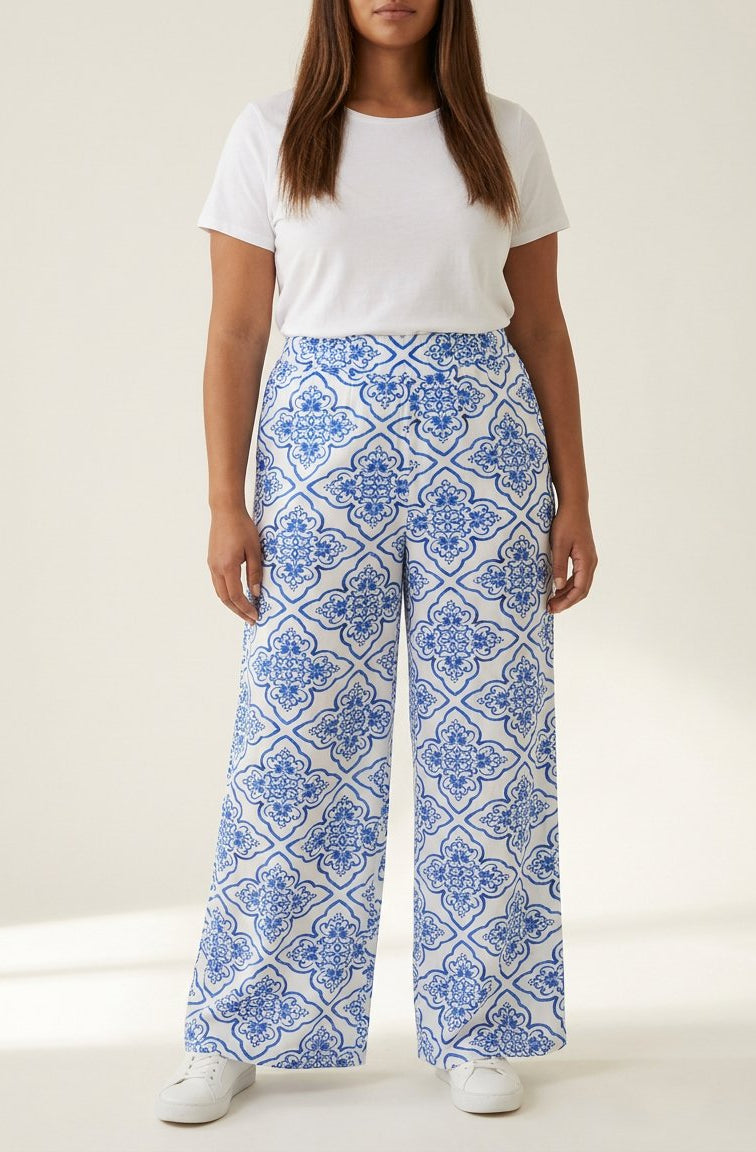DNYcph Plus Size Eva Wide Pant PANTS 187 COBOLT BLUE