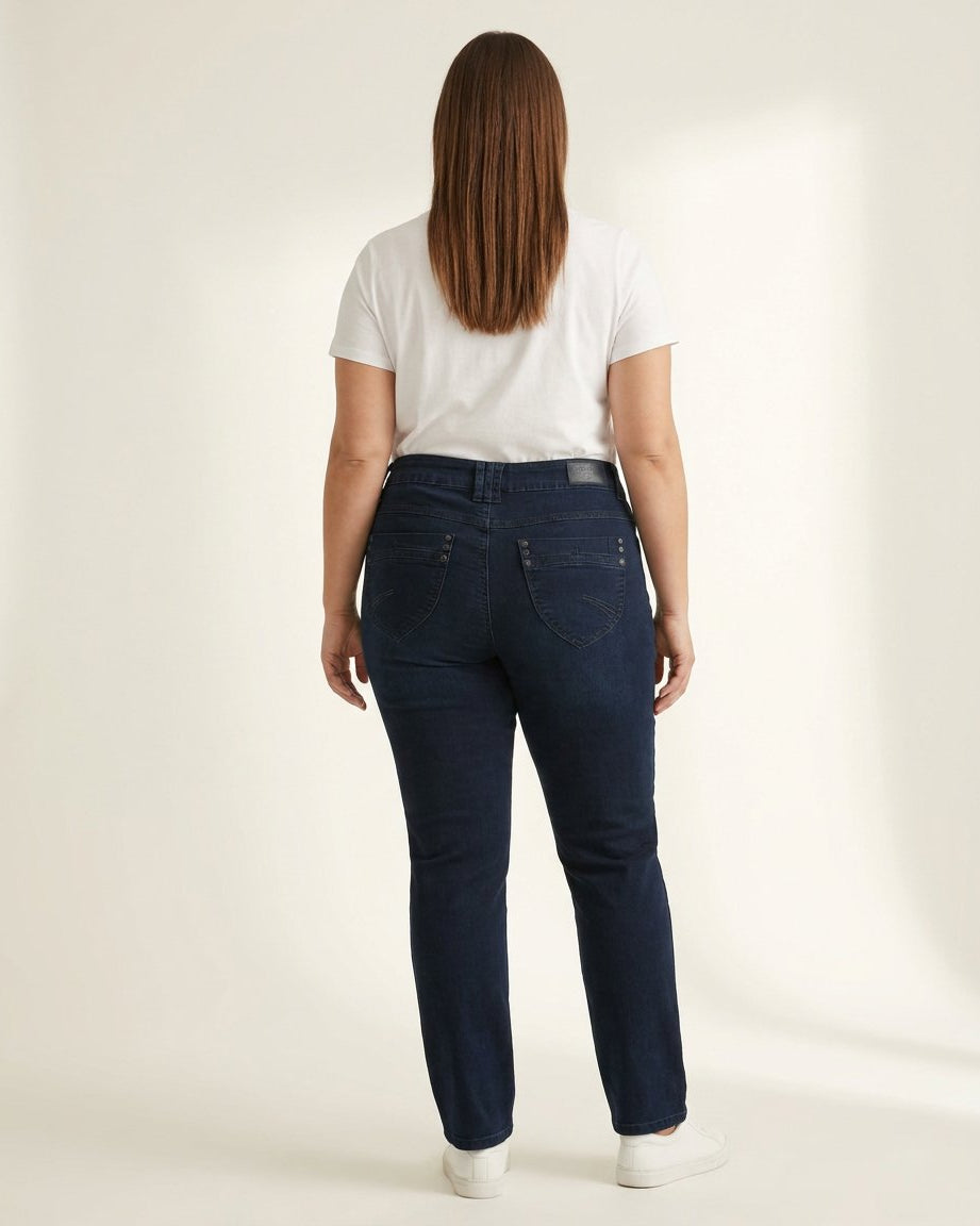 DNYcph Plus Size Mody Denim Jeans DENIM/TWILL 98 DARK BLUE