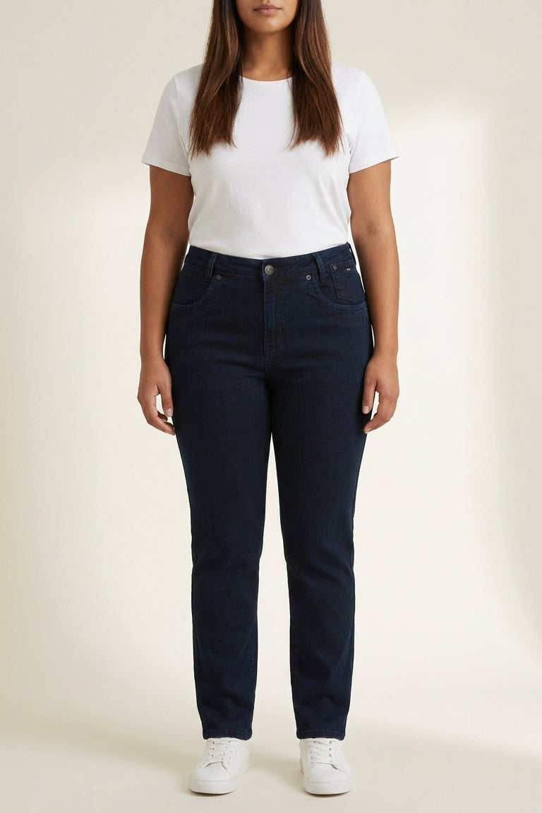 DNYcph Plus Size Mody Denim Jeans DENIM/TWILL 98 DARK BLUE