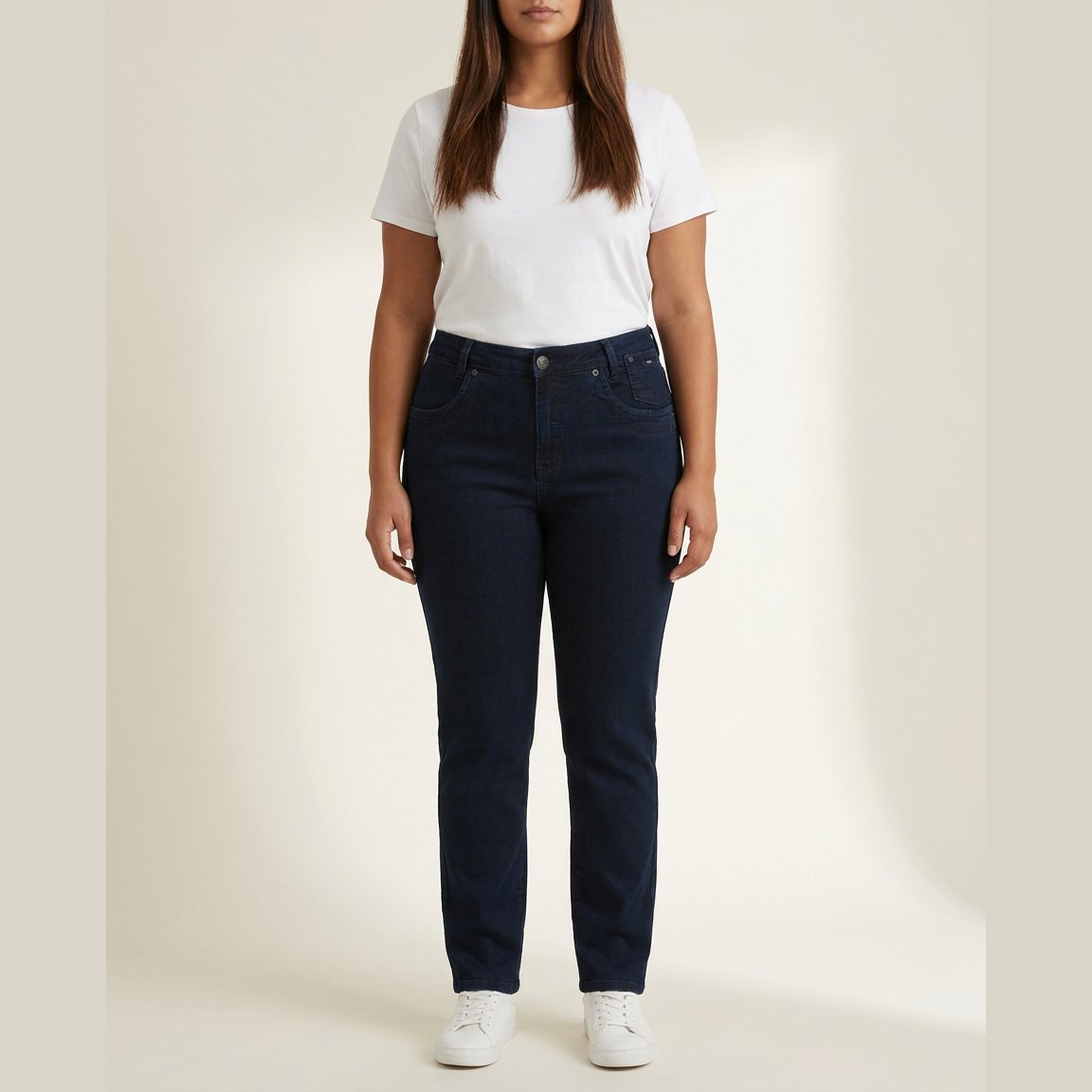 DNYcph Plus Size Mody Denim Jeans DENIM/TWILL 98 DARK BLUE