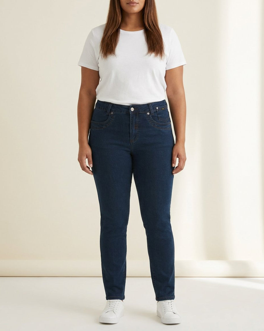 DNYcph Plus Size Mody Denim Jeans DENIM/TWILL 93 CLASSIC BLUE DENIM