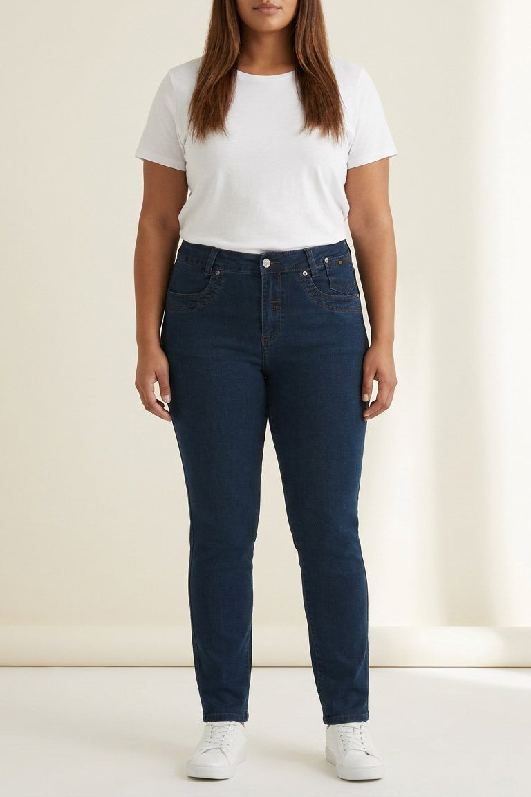 DNYcph Plus Size Mody Denim Jeans DENIM/TWILL 93 CLASSIC BLUE DENIM