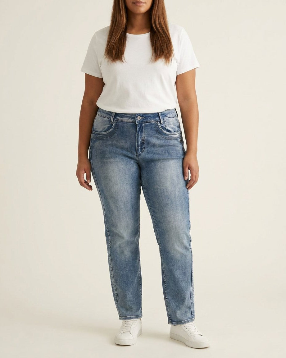 DNYcph Plus Size Mody Denim Jeans DENIM/TWILL 9196 LIGHT BLUE USED