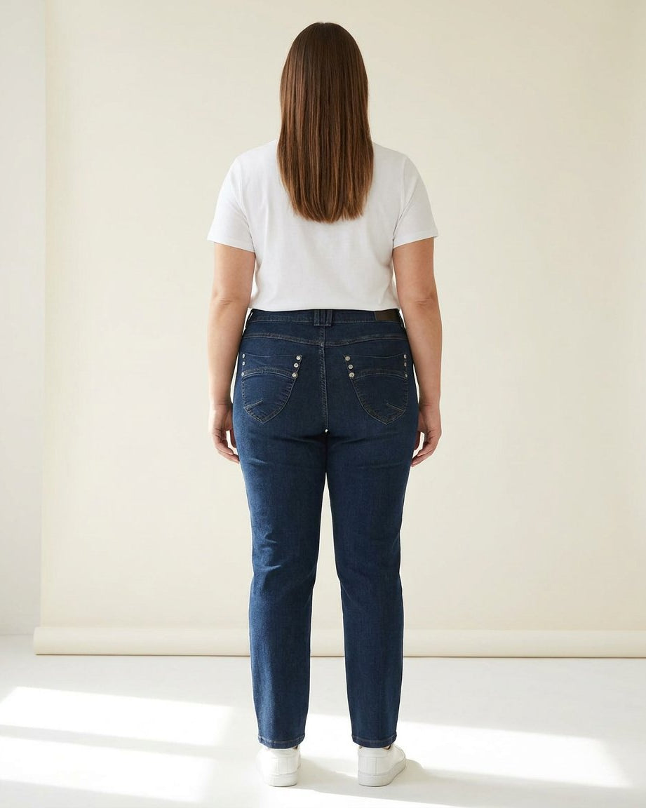 DNYcph Plus Size Mody Denim Jeans DENIM/TWILL 9696 BLUE DENIM USED