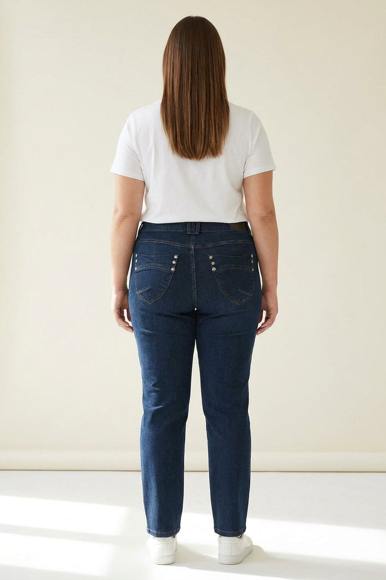 DNYcph Plus Size Mody Denim Jeans DENIM/TWILL 9696 BLUE DENIM USED