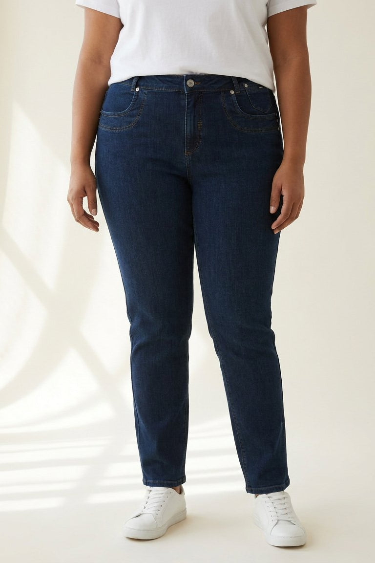 DNYcph Plus Size Mody Denim Jeans DENIM/TWILL 9696 BLUE DENIM USED